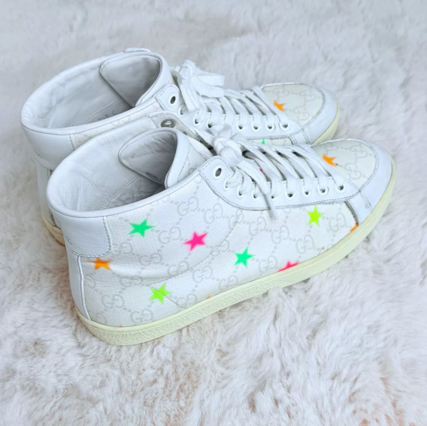 Gucci Gucci White Hitop Sneakers us_5-5 Women Size US 5.5 / IT 35.5 - 3 Thumbnail
