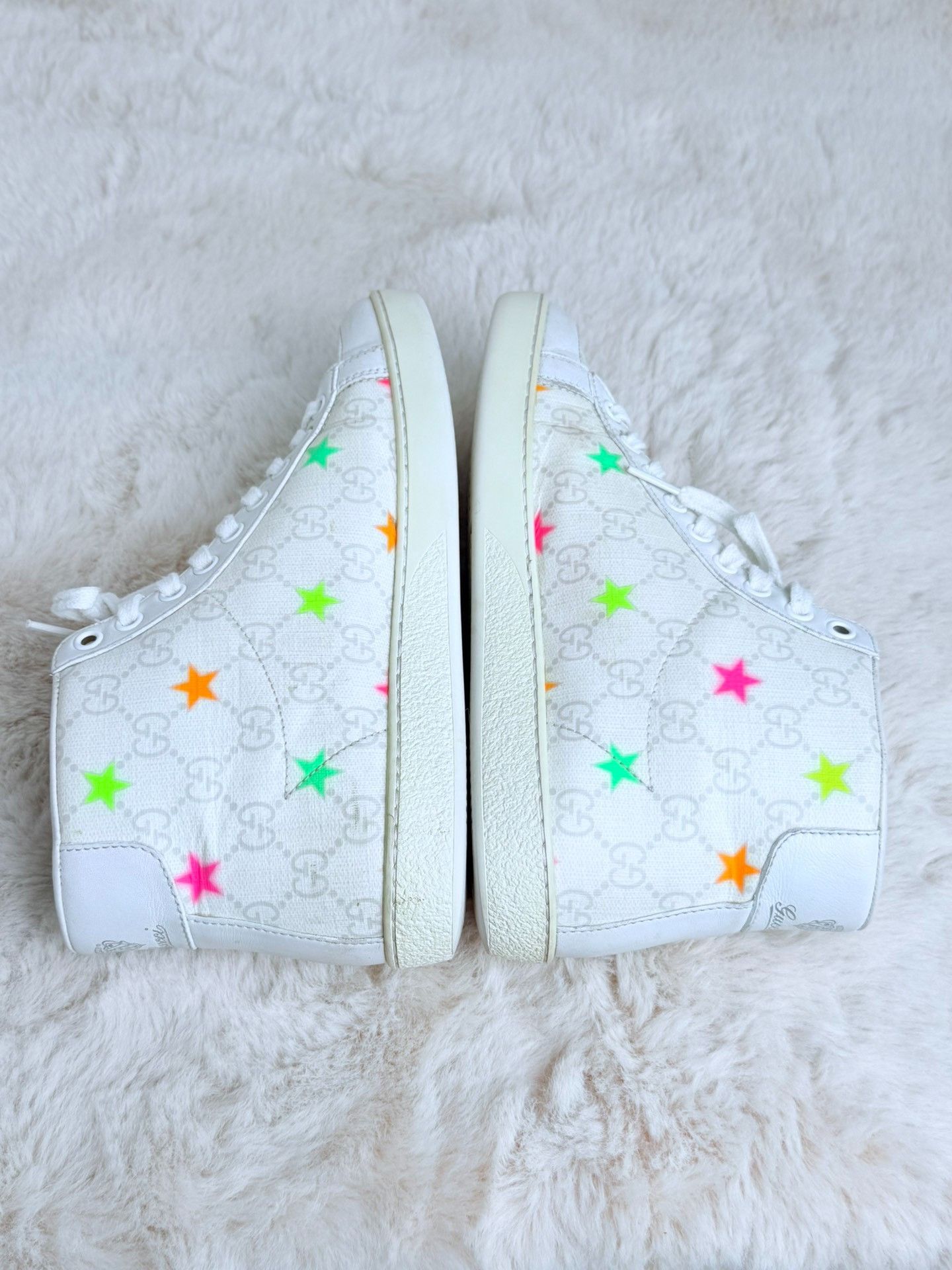 Gucci Gucci White Hitop Sneakers us_5-5 Women Size US 5.5 / IT 35.5 - 5 Thumbnail