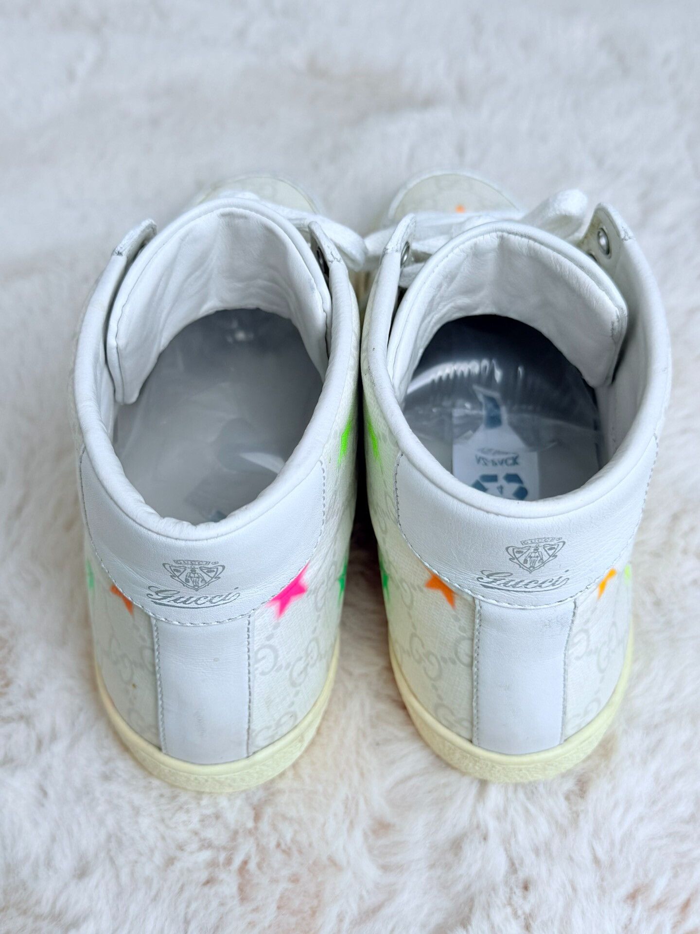 Gucci Gucci White Hitop Sneakers us_5-5 Women Size US 5.5 / IT 35.5 - 6 Thumbnail