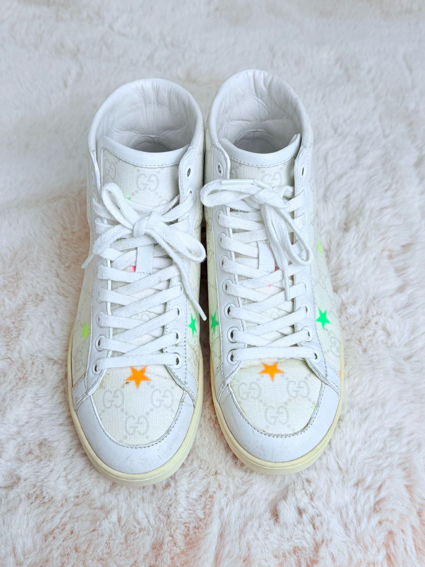 Gucci Gucci White Hitop Sneakers us_5-5 Women Size US 5.5 / IT 35.5 - 2 Thumbnail