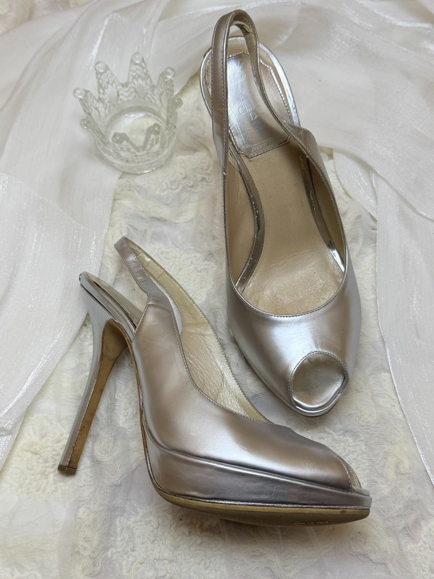 Dior Dior Silver Sandals it_34-5 Women Size US 4.5 / IT 34.5 - 3 Thumbnail