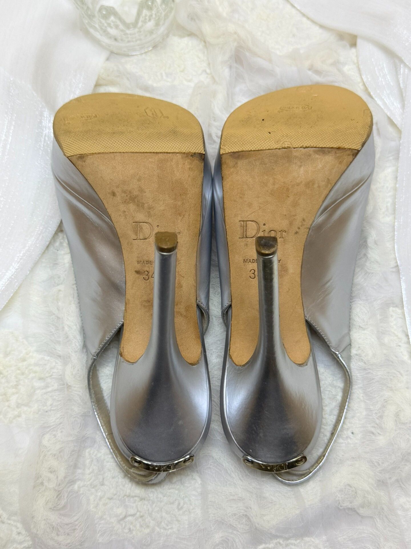 Dior Dior Silver Sandals it_34-5 Women Size US 4.5 / IT 34.5 - 4 Thumbnail