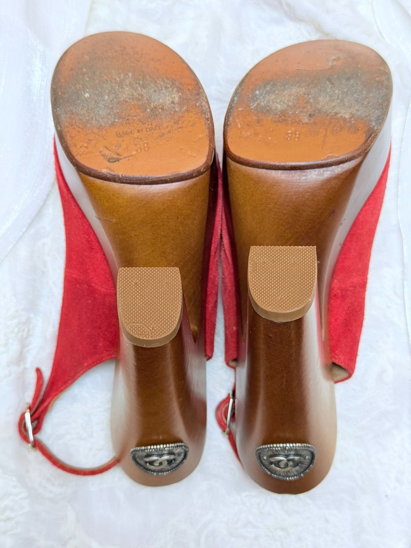 Chanel Chanel Suede Red Sandals us_8 Women Size US 8 / IT 38 - 5 Thumbnail