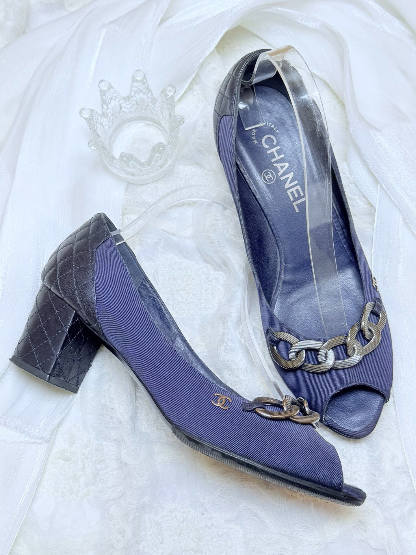 Chanel Chanel Plaid Purple Lowtop Sneakers us_8 Women Size US 8 / IT 38 - 3 Thumbnail