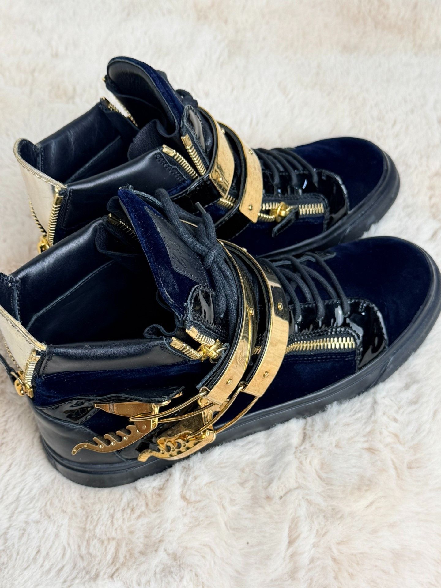 Giuseppe Zanotti Giuseppe Zanotti Blue Hitop Sneakers 10 Men Size US 10 / EU 43 - 2 Thumbnail