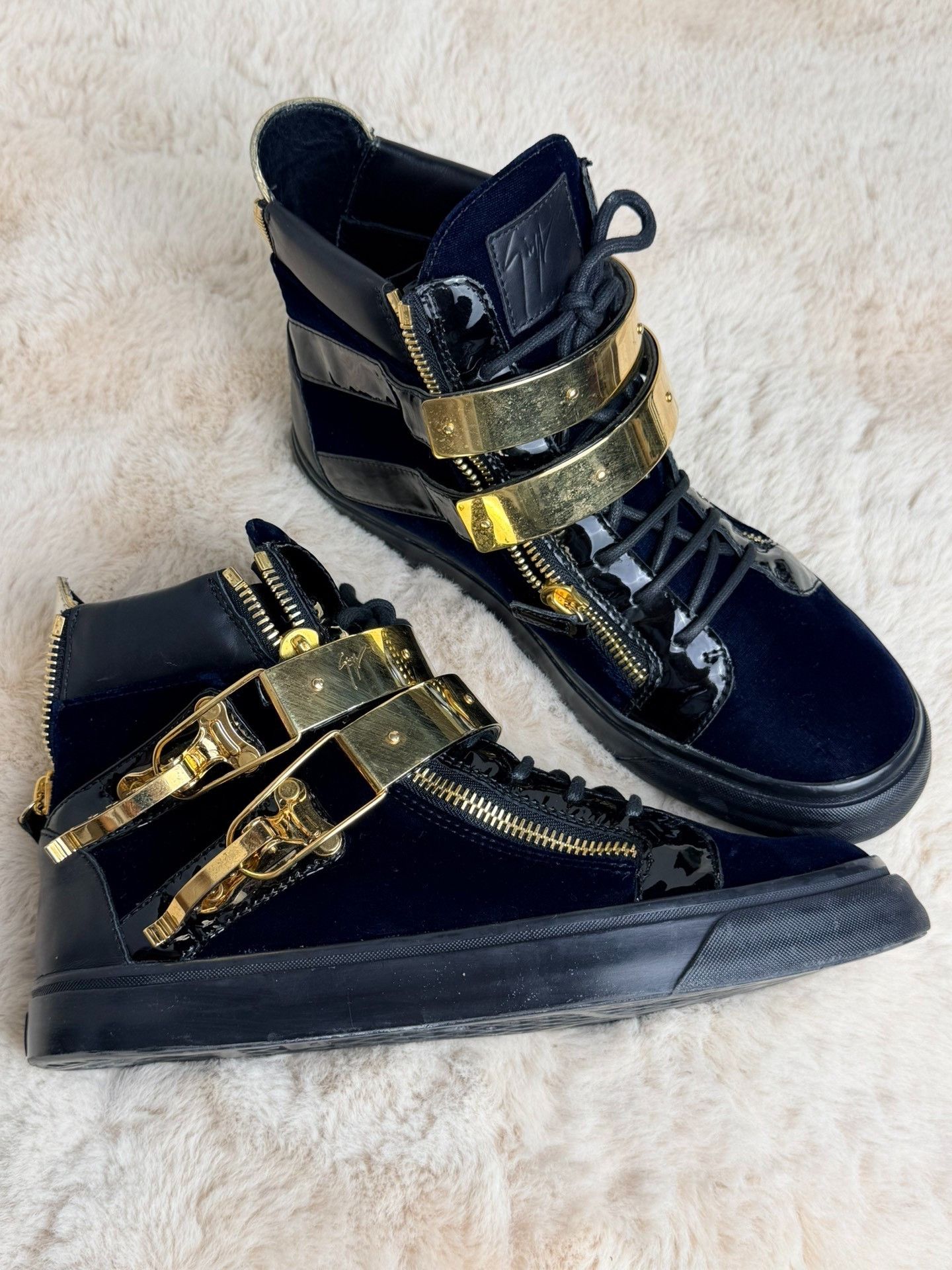 Giuseppe Zanotti Giuseppe Zanotti Blue Hitop Sneakers 10 Men Size US 10 / EU 43 - 7 Thumbnail