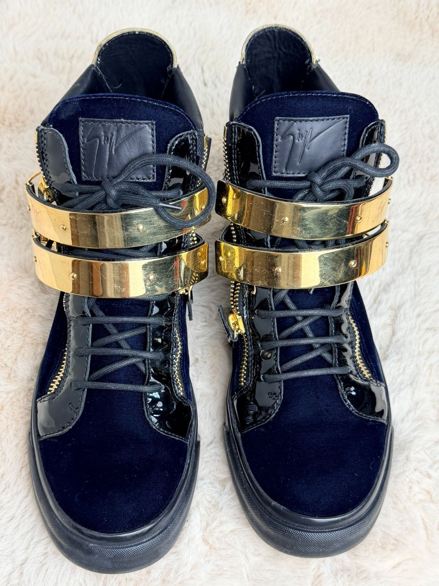 Giuseppe Zanotti Giuseppe Zanotti Blue Hitop Sneakers 10 Men Size US 10 / EU 43 - 3 Thumbnail