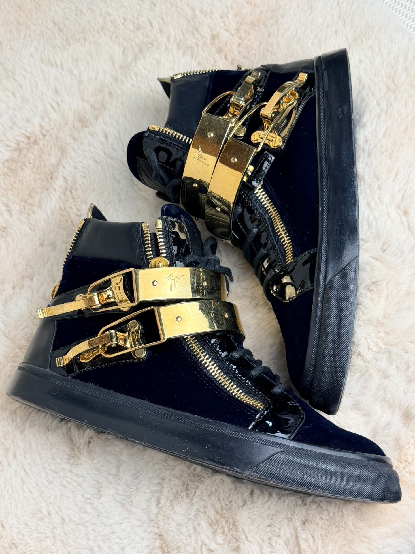 Giuseppe Zanotti Giuseppe Zanotti Blue Hitop Sneakers 10 Men Size US 10 / EU 43 - 4 Thumbnail