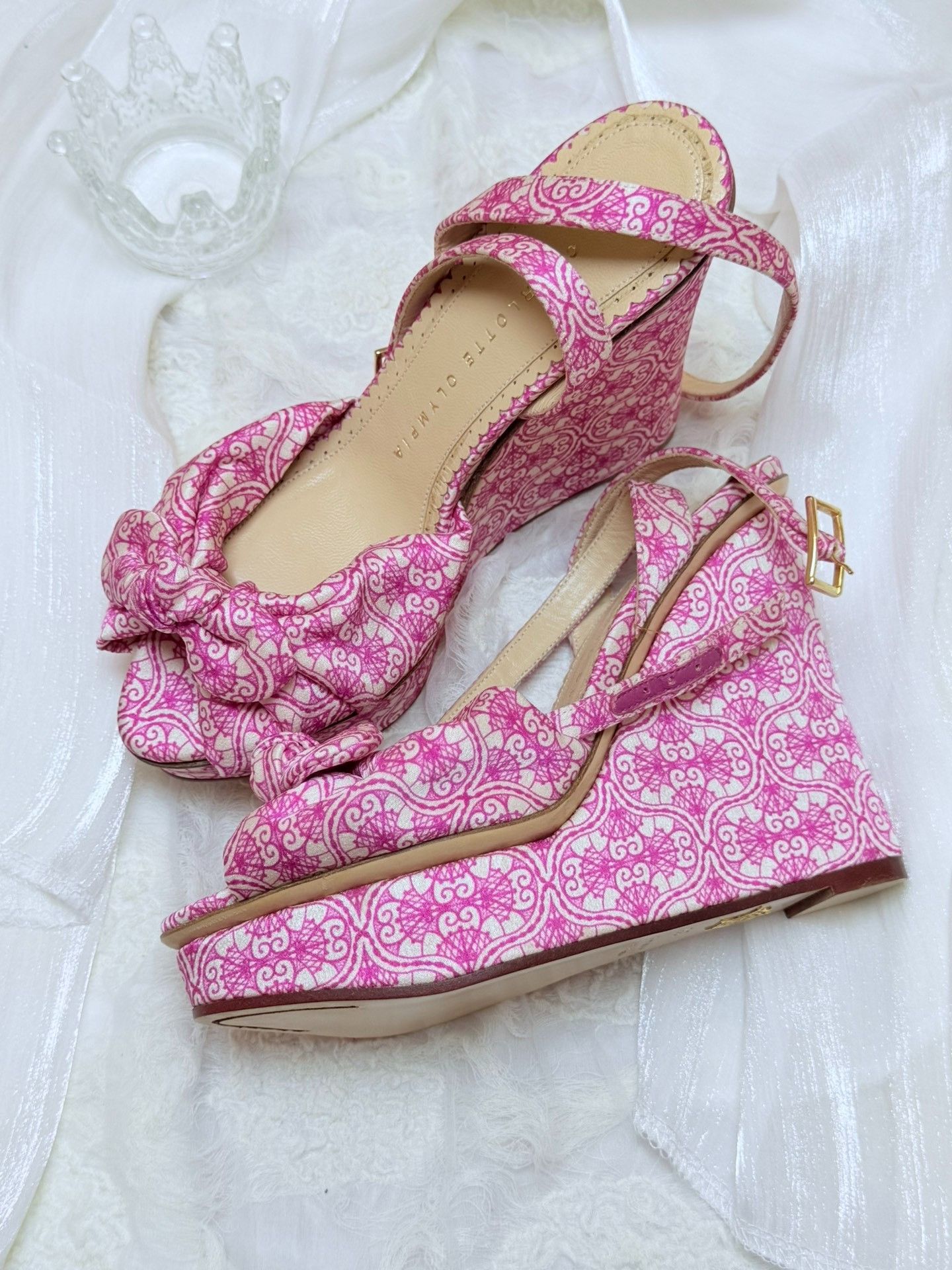 Charlotte Olympia Charlotte Olympia Printed Pink Sandals us_5 Women Size US 5 / IT 35 - 2 Thumbnail