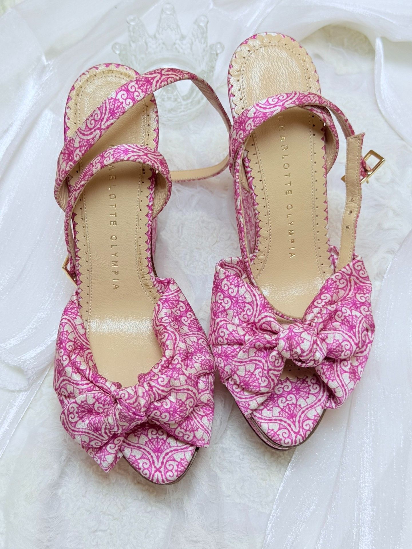 Charlotte Olympia Charlotte Olympia Printed Pink Sandals us_5 Women Size US 5 / IT 35 - 3 Thumbnail