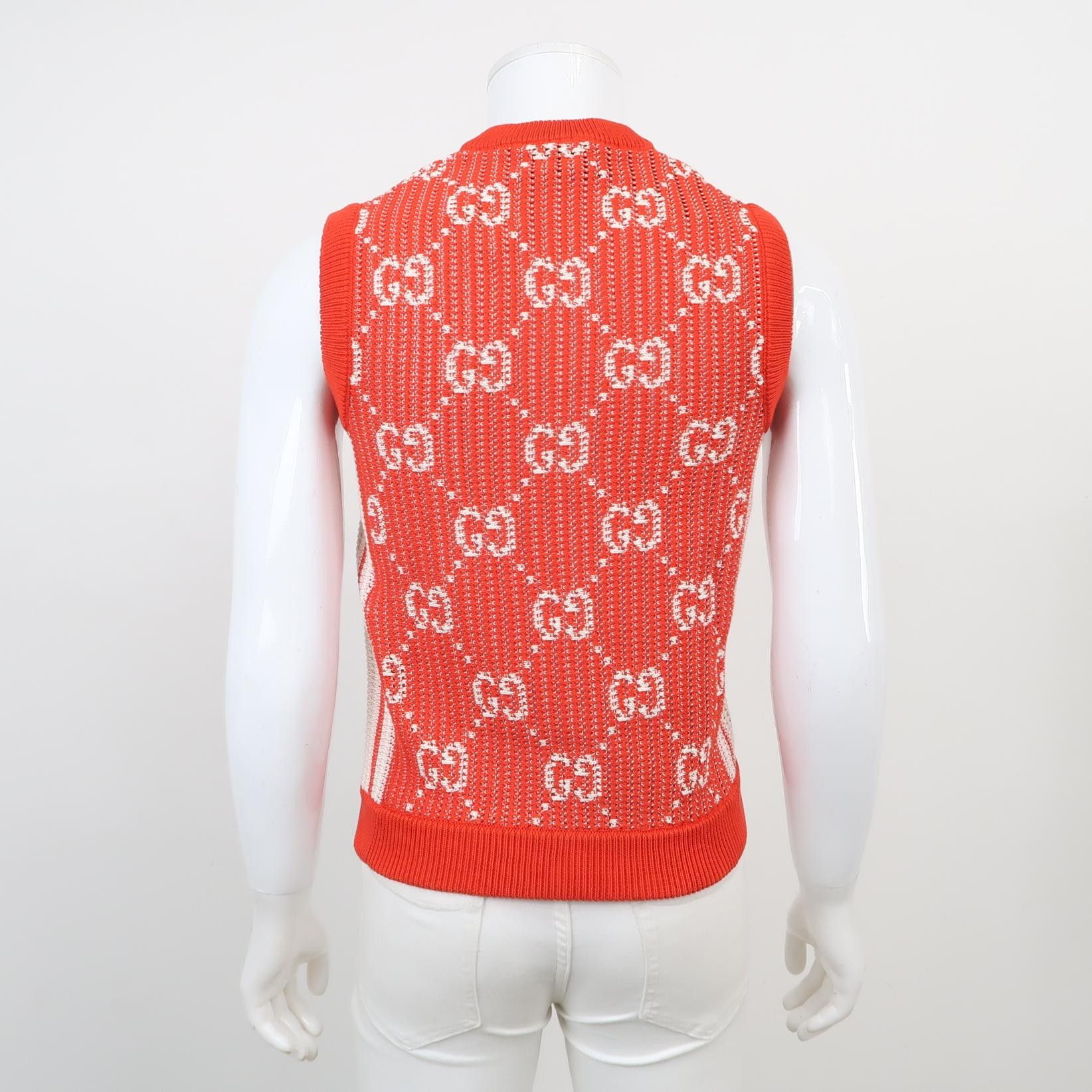 Gucci Gucci GG Monogram Knit Vest Red Size S Size US S / EU 44-46 / 1 - 2 Thumbnail