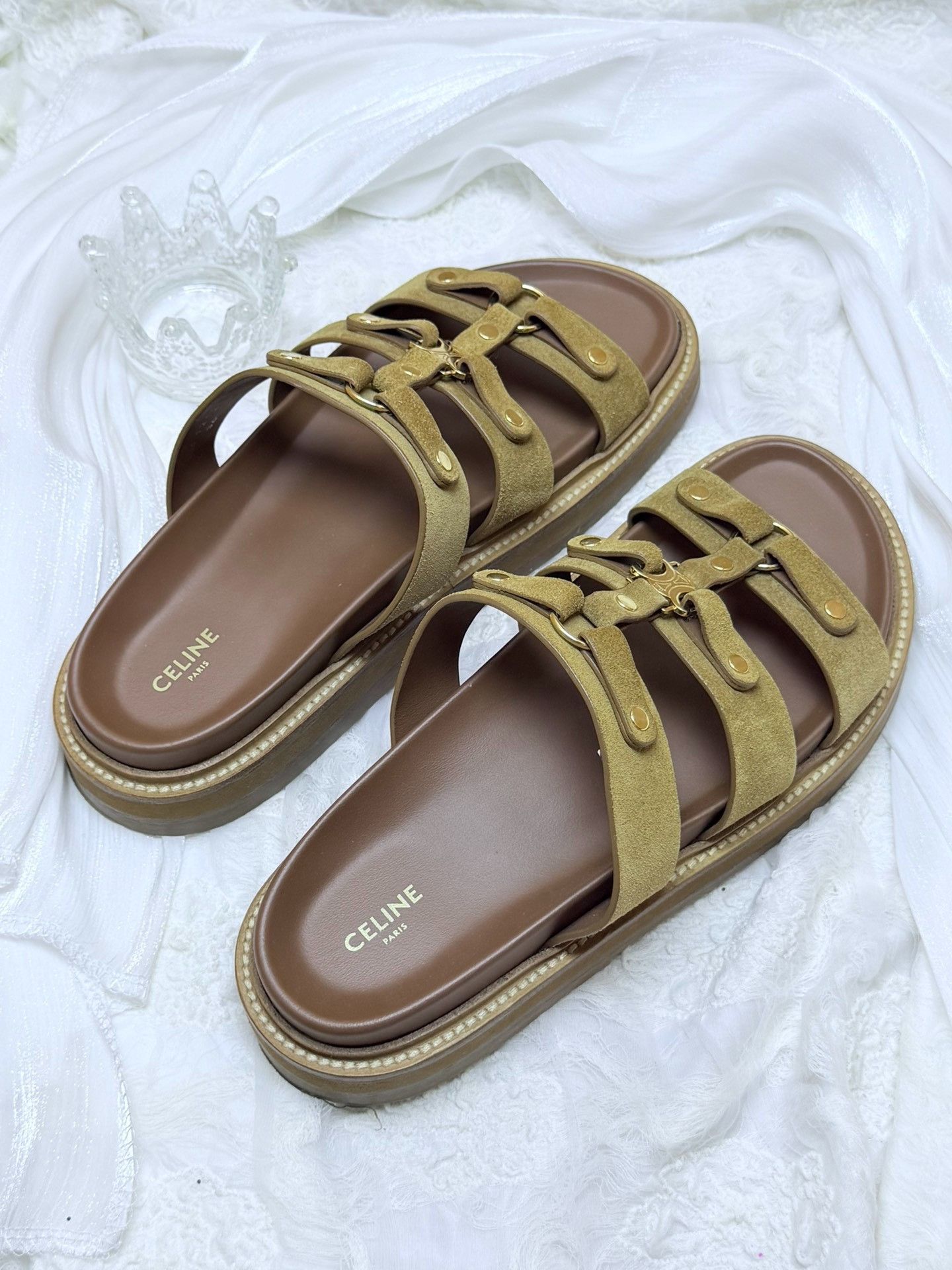 Celine Celine Gold Sandals us_6 Women Size US 6 / IT 36 - 2 Thumbnail