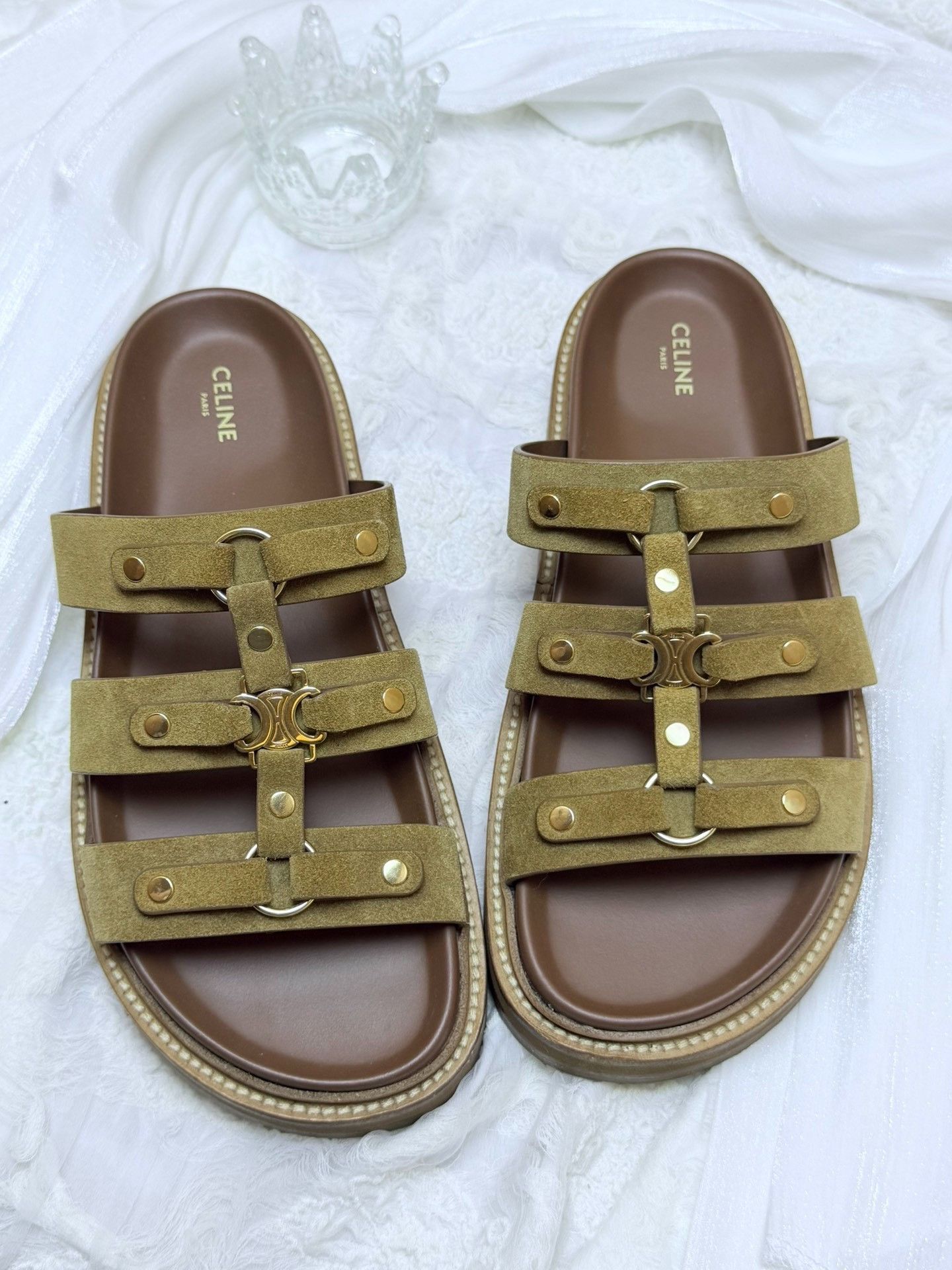 Celine Celine Gold Sandals us_6 Women Size US 6 / IT 36 - 3 Thumbnail