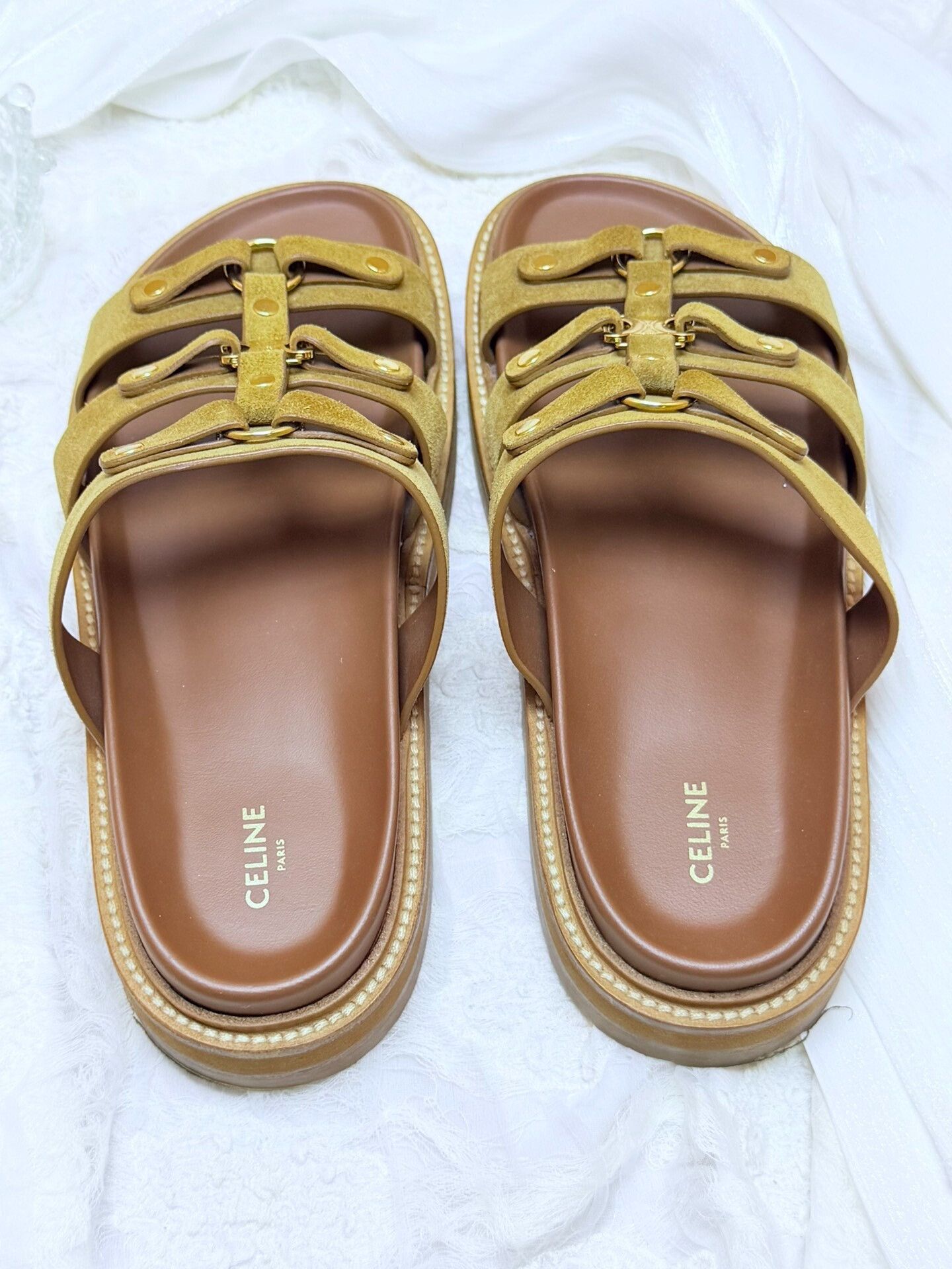 Celine Celine Gold Sandals us_6 Women Size US 6 / IT 36 - 4 Thumbnail