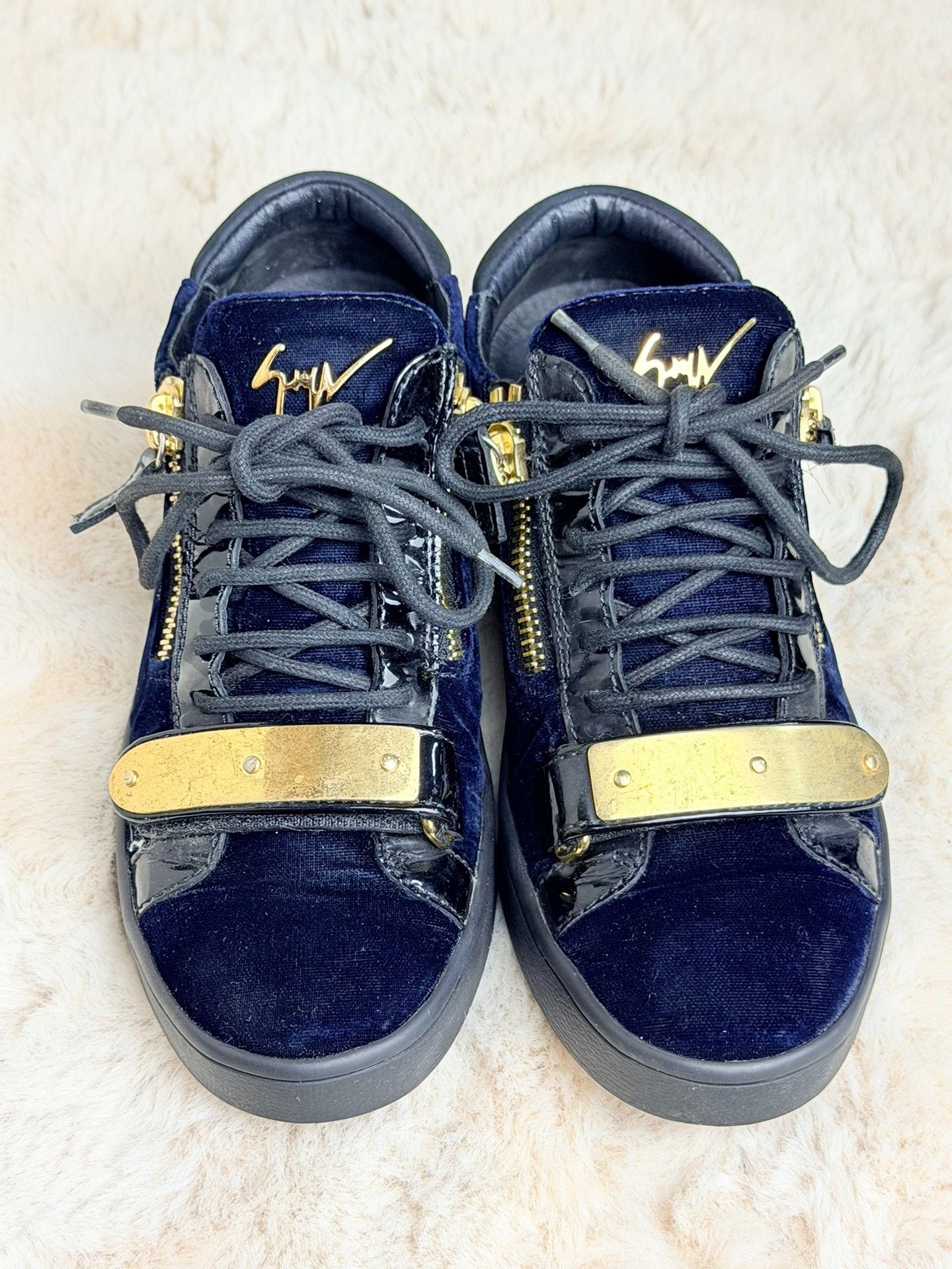 Giuseppe Zanotti Giuseppe Zanotti Velvet Gold Lowtop Sneakers us_8 Women Size US 8 / IT 38 - 2 Thumbnail