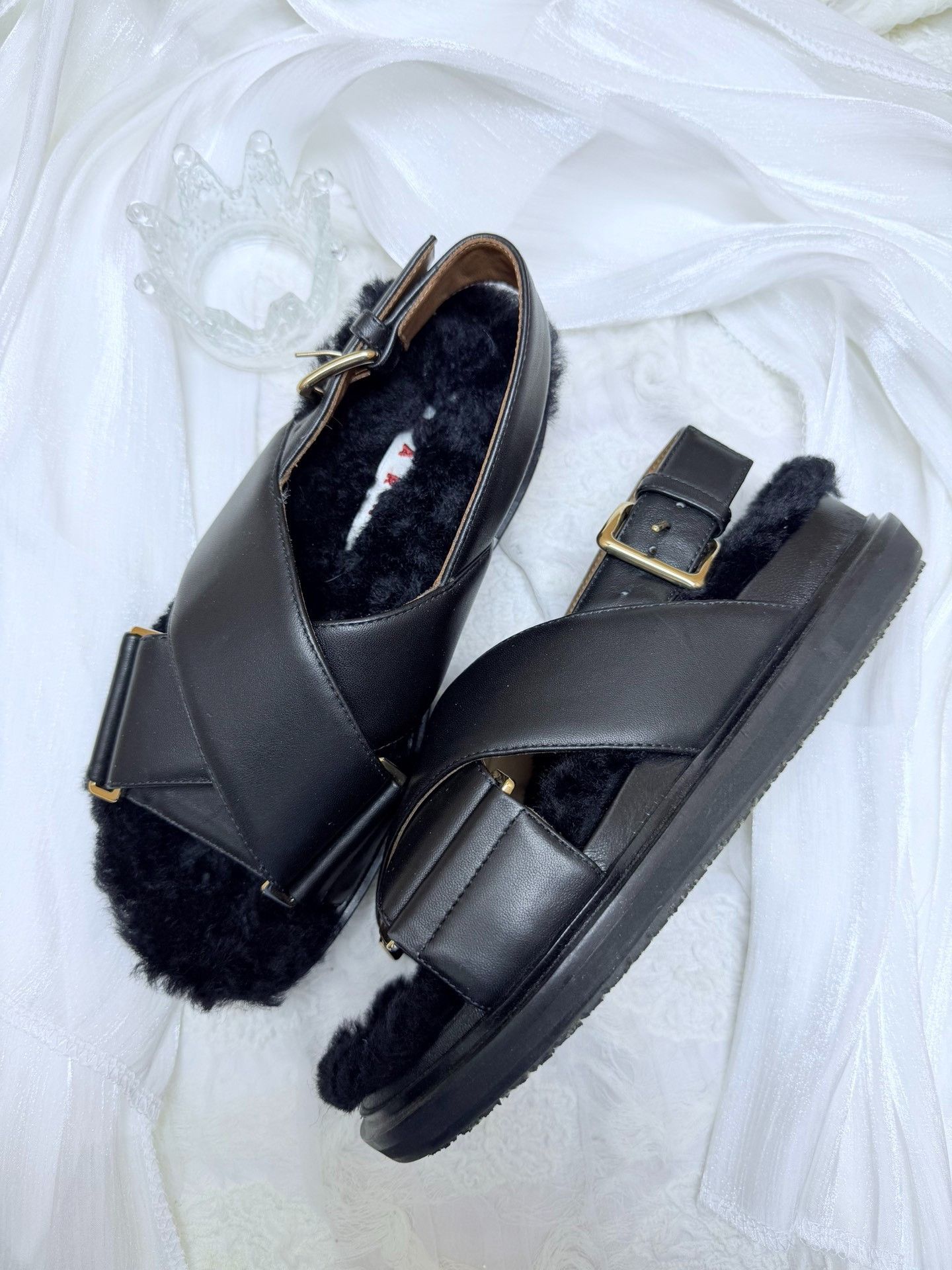 Marni Marni Leather Black Sandals us_5 Women Size US 5 / IT 35 - 3 Thumbnail