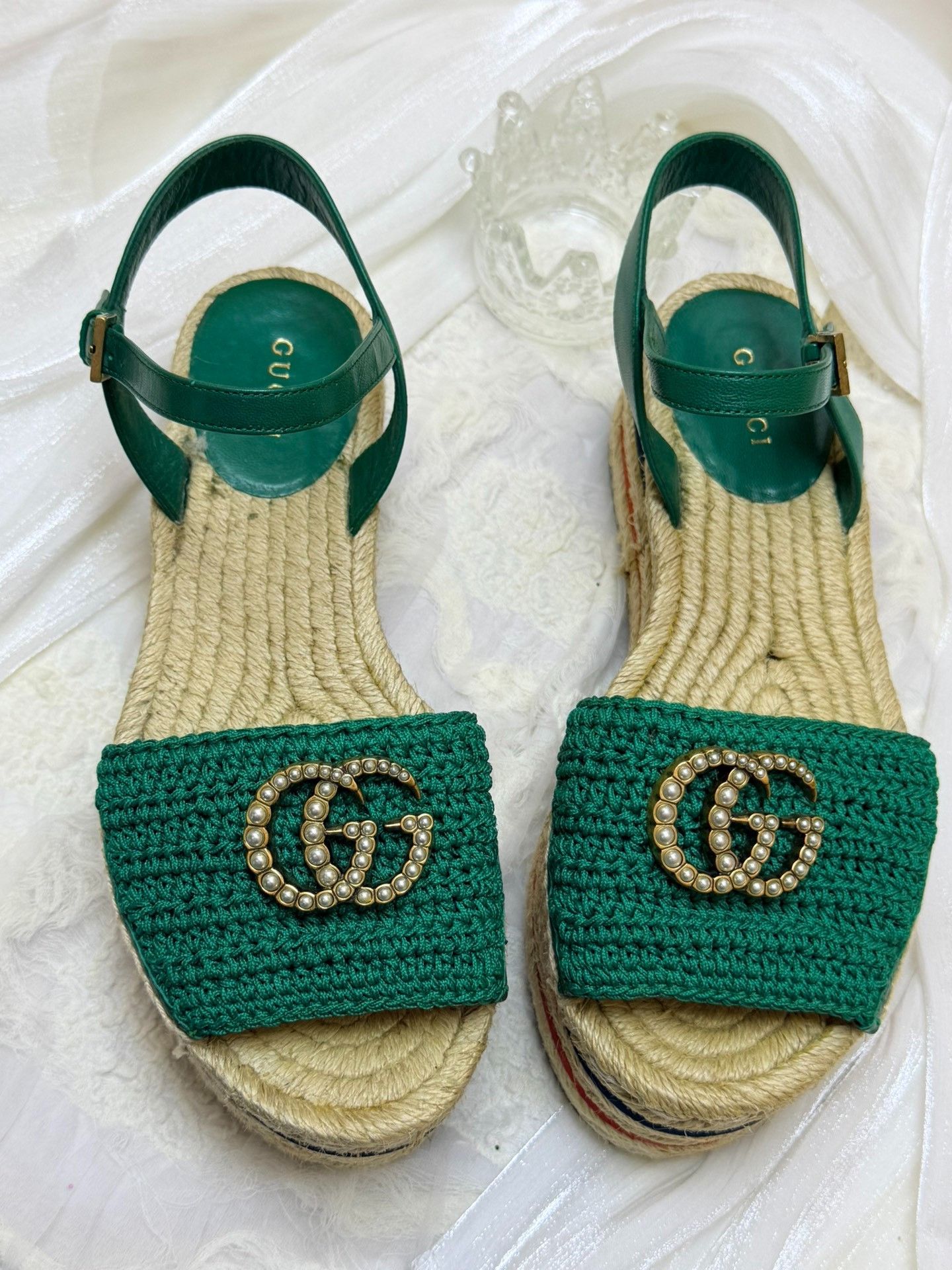 Gucci Gucci Green Sandals us_5-5 Women Size US 5.5 / IT 35.5 - 3 Thumbnail