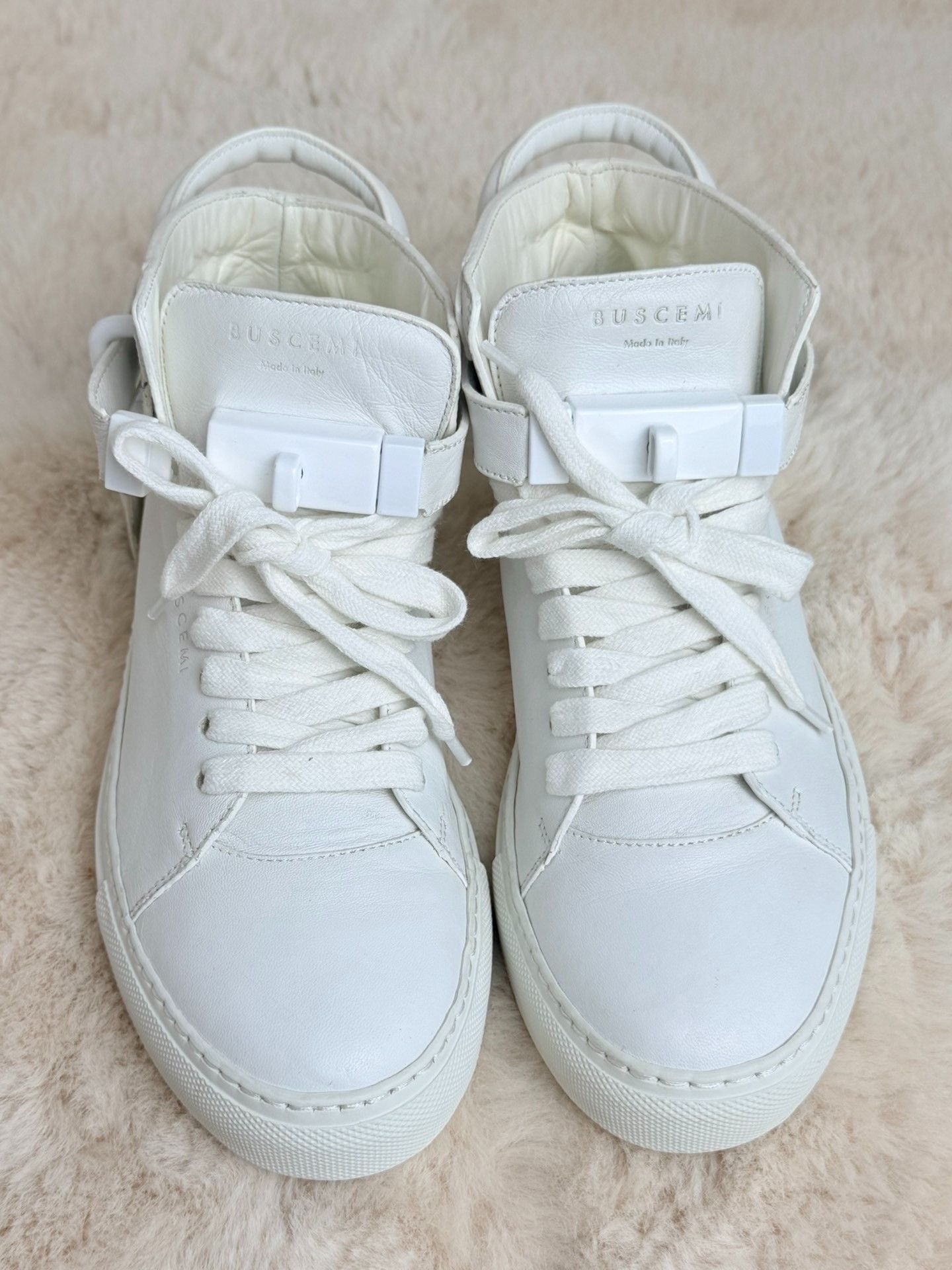 Buscemi Buscemi White Hitop Sneakers us_8 Women Size US 8 / IT 38 - 3 Thumbnail