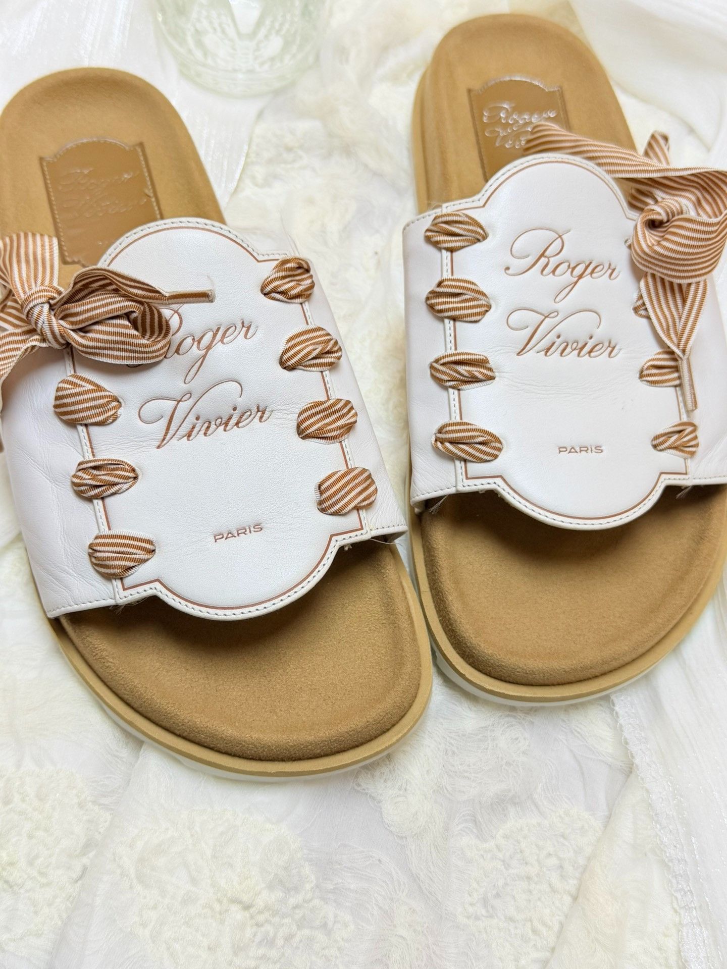 Roger Vivier Roger Vivier Retro White Sandals us_6 Women Size US 6 / IT 36 - 2 Thumbnail