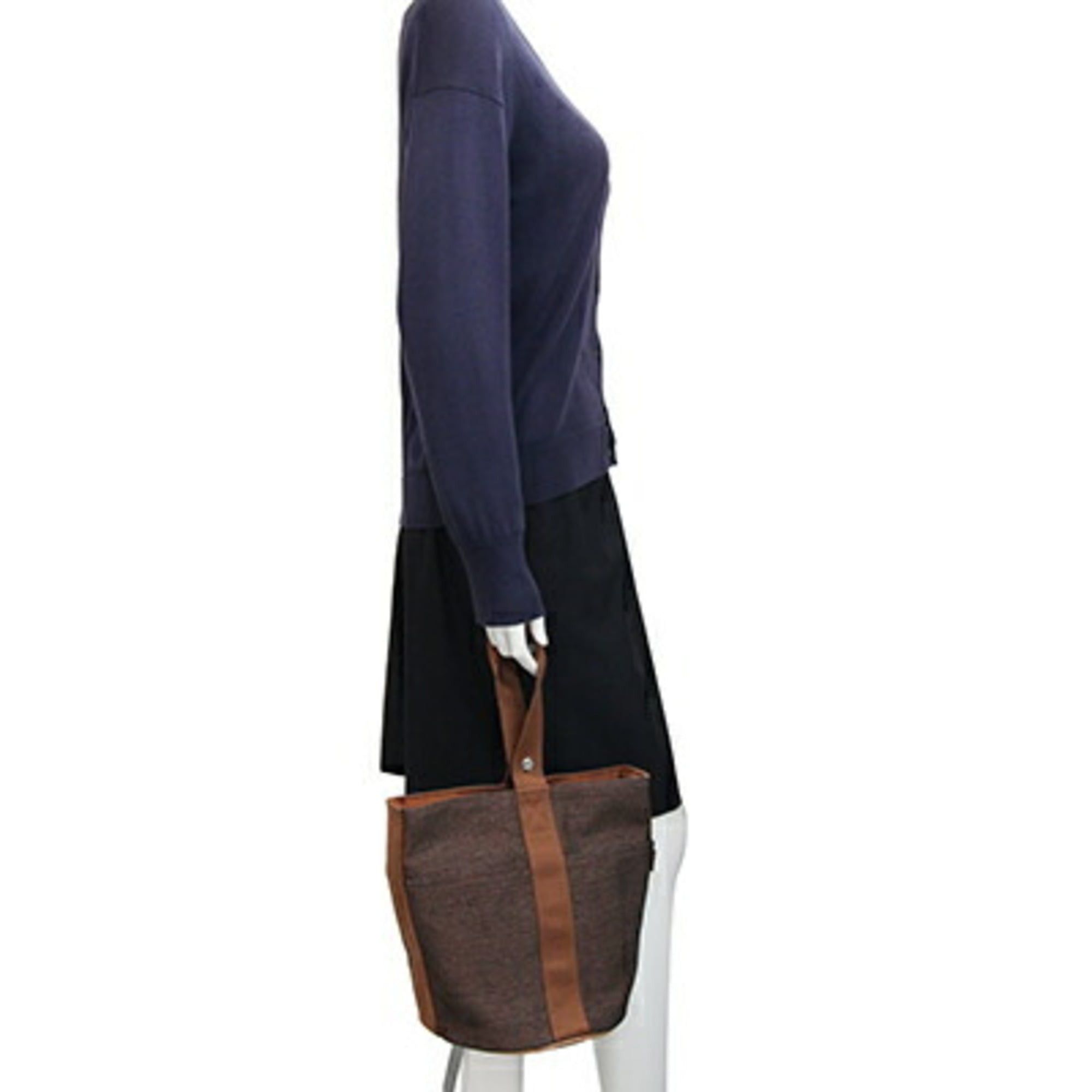 Hermes Hermes Saxo MM handbag, brown, Toile H canvas, one handle, women's. Size ONE SIZE - 10 Thumbnail
