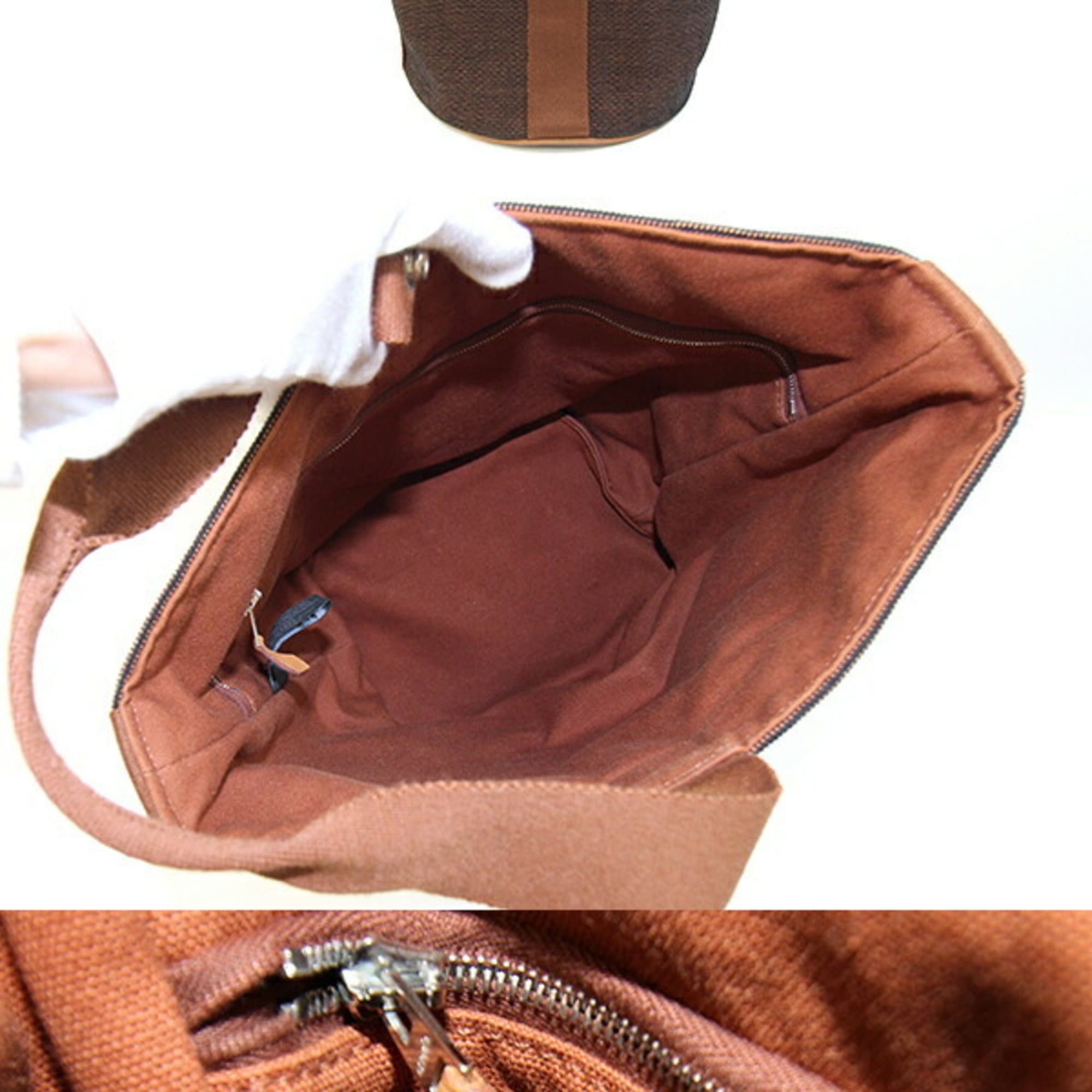 Hermes Hermes Saxo MM handbag, brown, Toile H canvas, one handle, women's. Size ONE SIZE - 2 Thumbnail