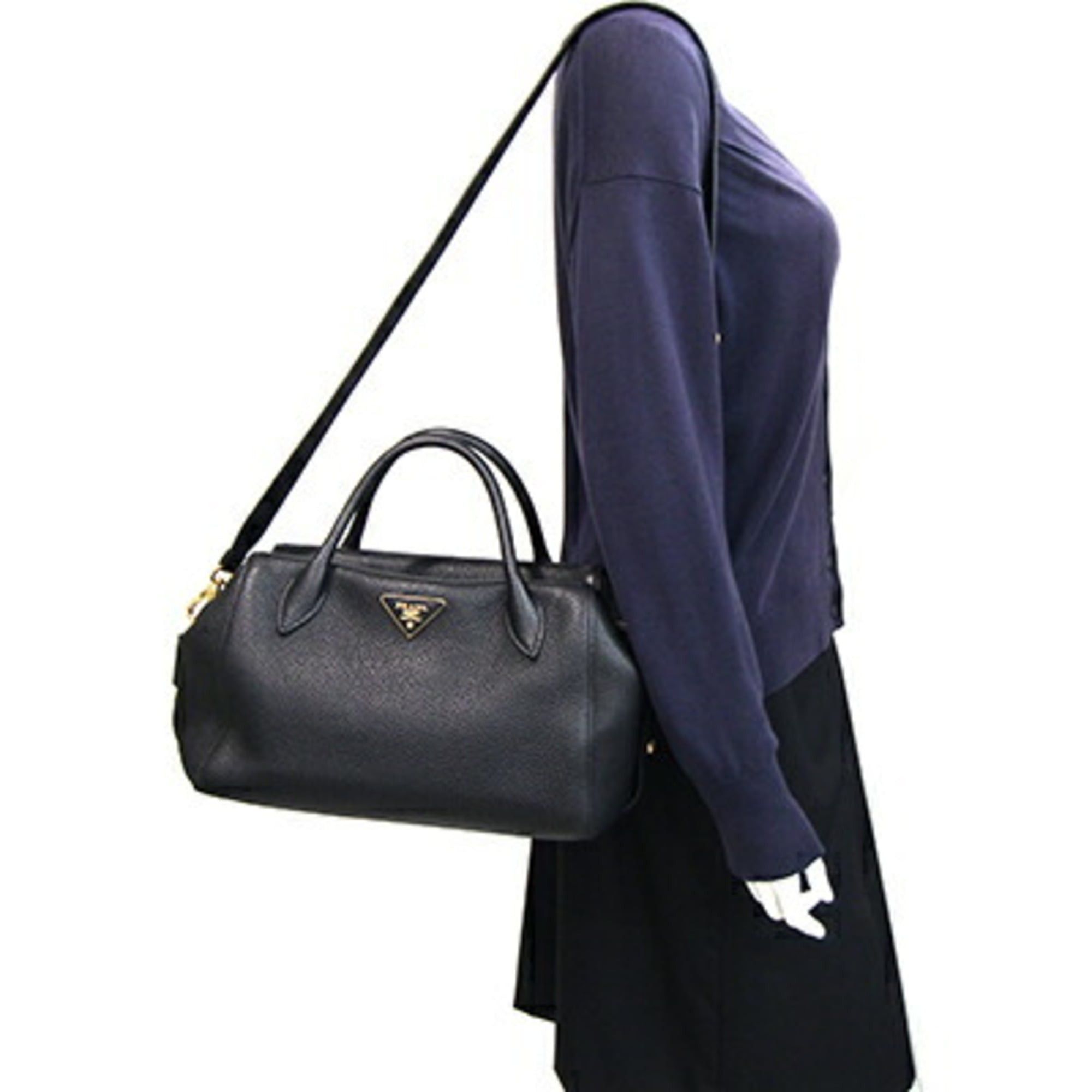Prada Prada handbag 1BB031 Black leather shoulder mini Boston bag for women PRADA Size ONE SIZE - 8 Thumbnail
