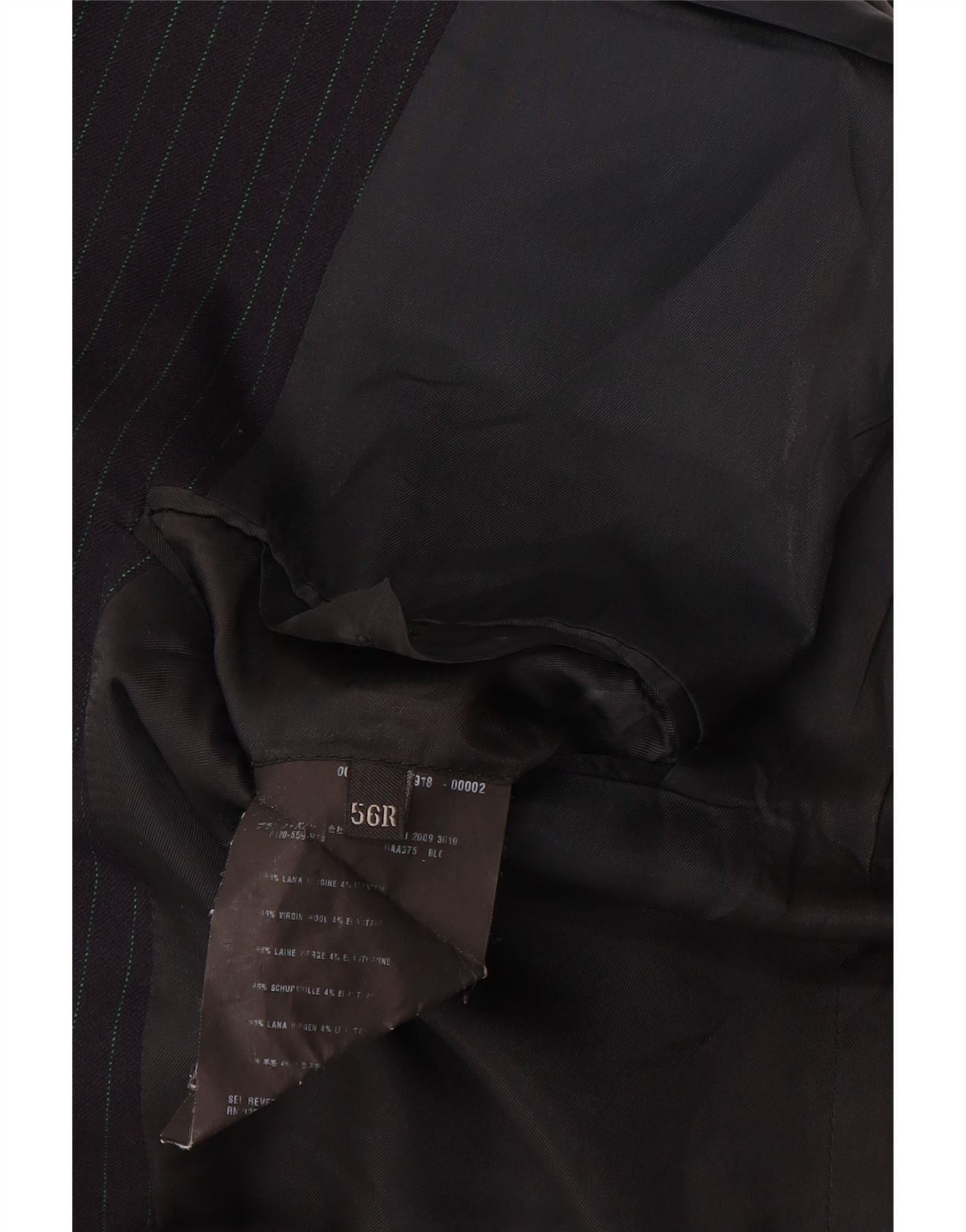 Prada Mens 3 Button Blazer Jacket 56 2XL Black Pinstripe Virgin Wo Size US XL / EU 56 / 4 - 3 Thumbnail