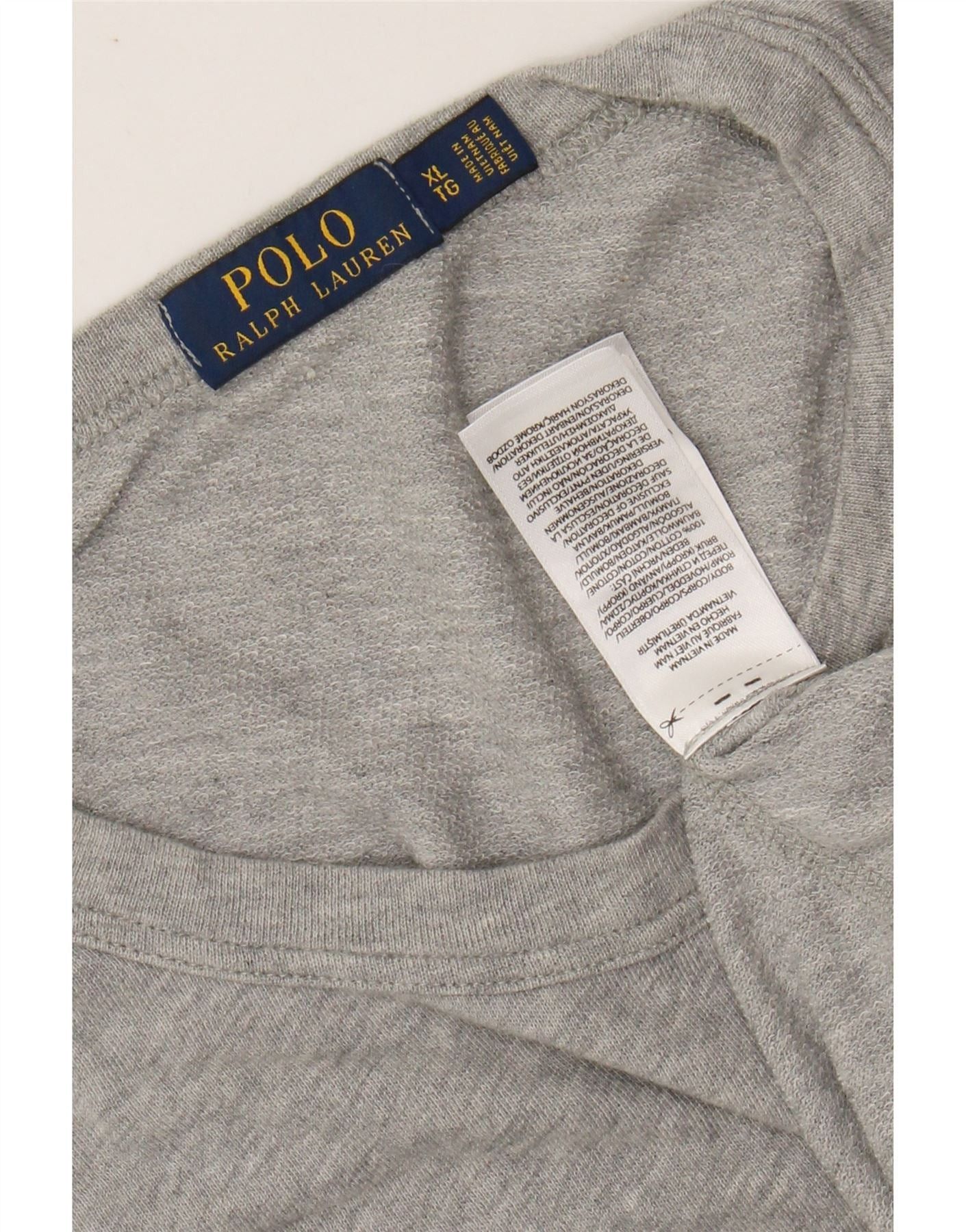 Polo Ralph Lauren Mens Sweatshirt Jumper XL Grey Flecked Cotton Size US XL / EU 56 / 4 - 4 Thumbnail