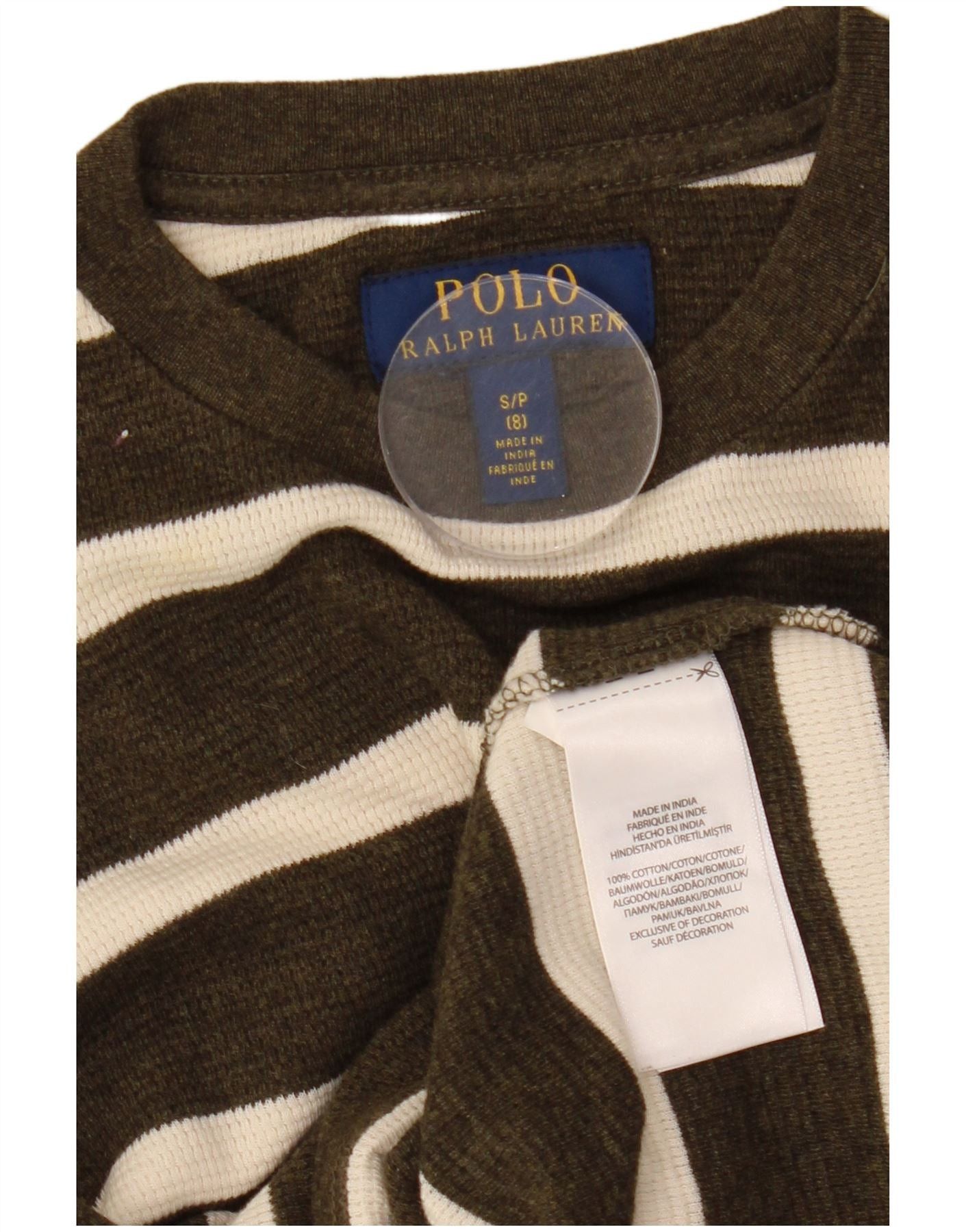 Polo Ralph Lauren Boys Boat Neck Jumper Sweater 7-8 Years Small Khaki Size ONE SIZE - 4 Thumbnail