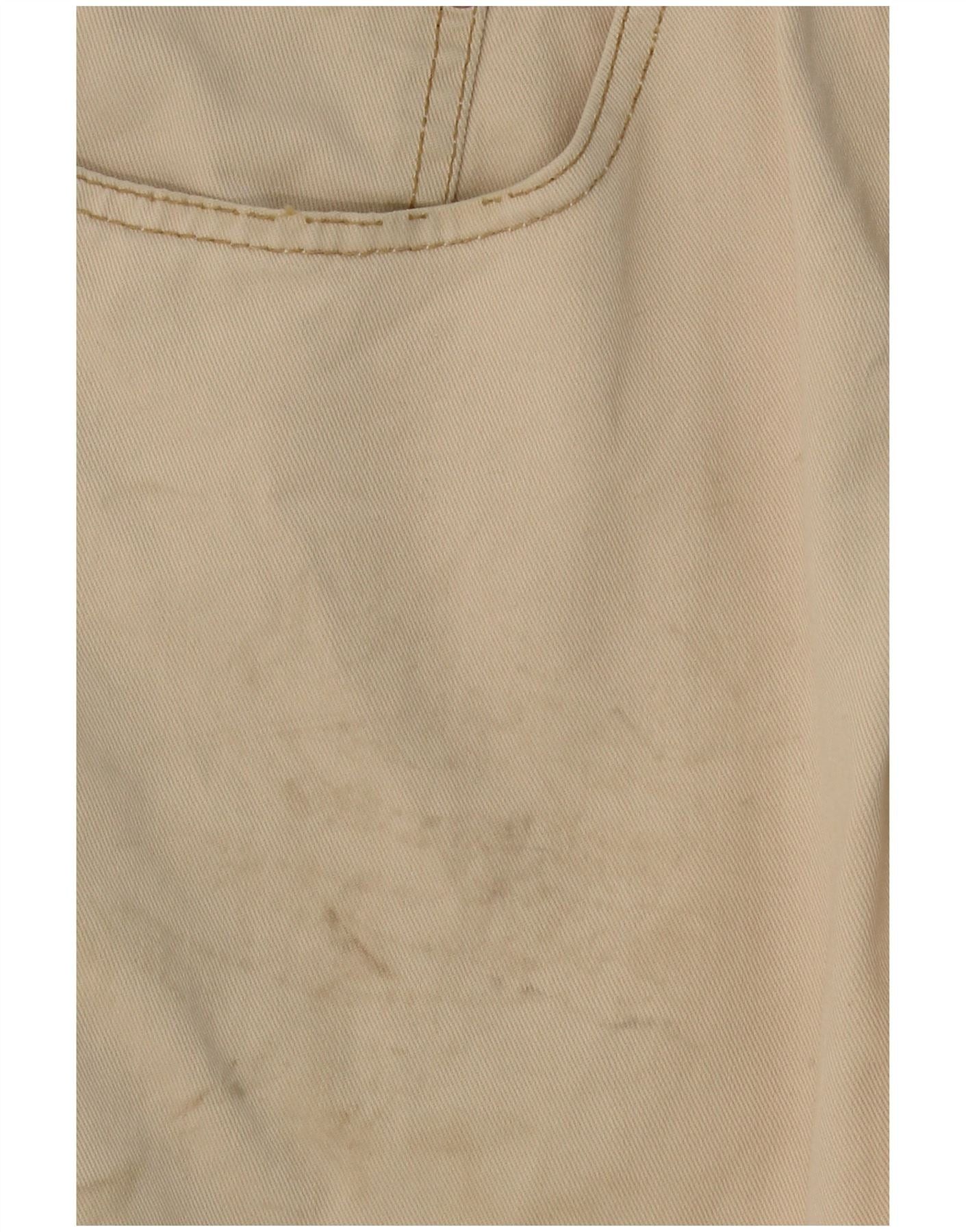 Diesel Womens High Waist Wide Leg Cropped Trousers W28 L25 Beige Size 24" / US 00 / IT 34 - 3 Thumbnail