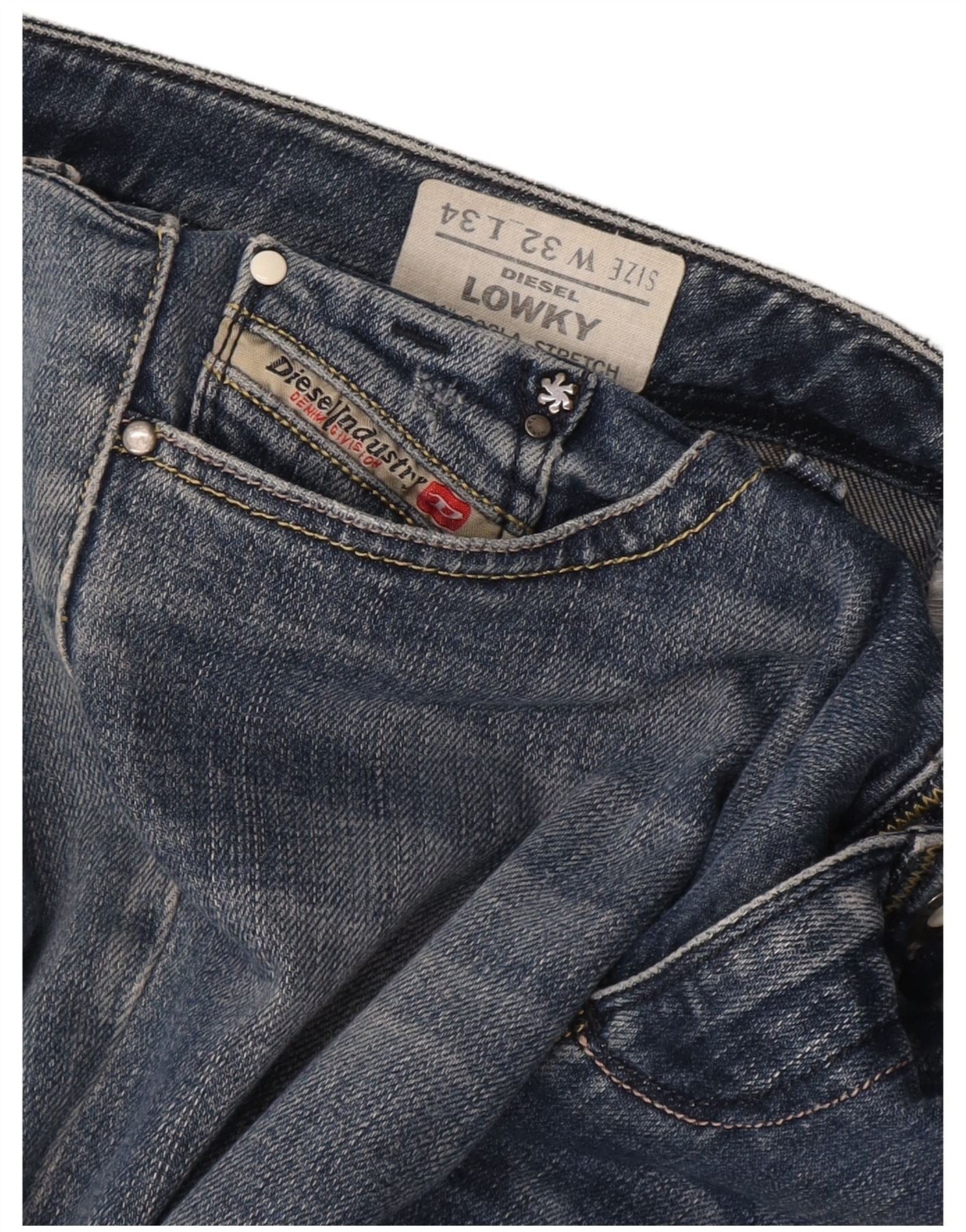 Diesel Womens Lowky Straight Jeans W32 L28 Blue Cotton Size 24" / US 00 / IT 34 - 4 Thumbnail