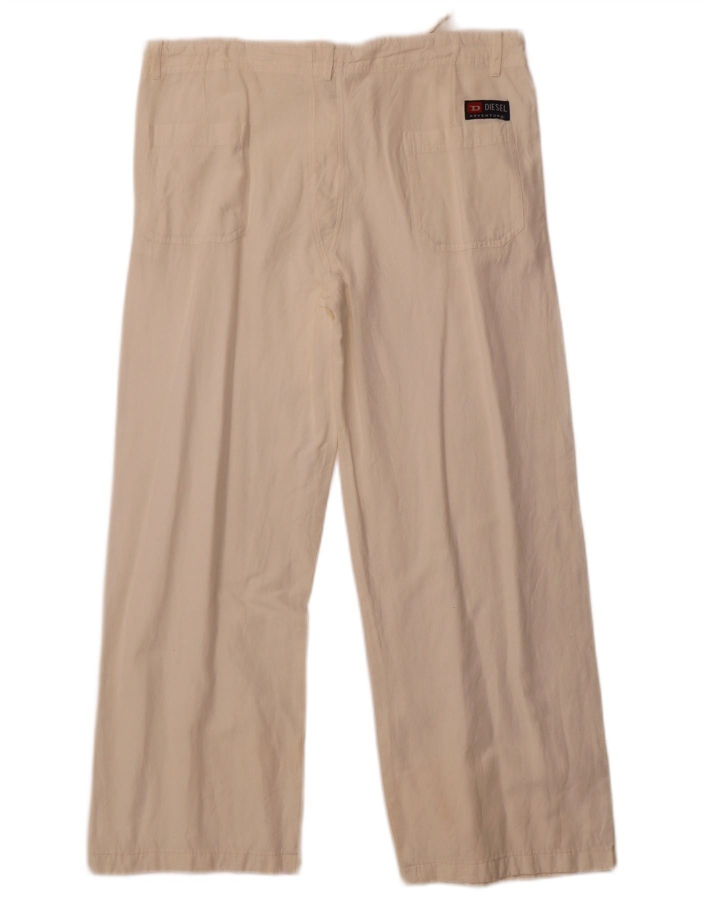 Diesel Womens Wide Leg Trousers W36 L27 Off White Size 26" / US 2 / IT 38 - 2 Thumbnail
