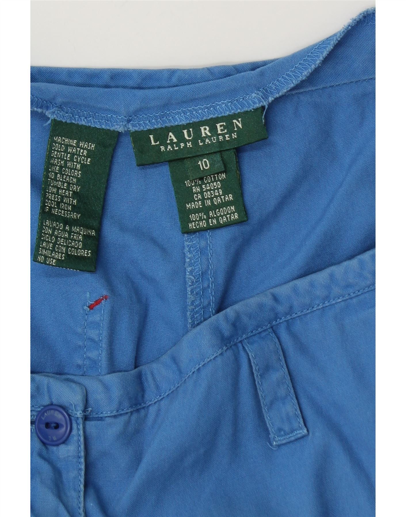 Ralph Lauren Womens Straight Capri Trousers US 10 Large W32 L20 Blue Size 28" / US 6 / IT 42 - 3 Thumbnail