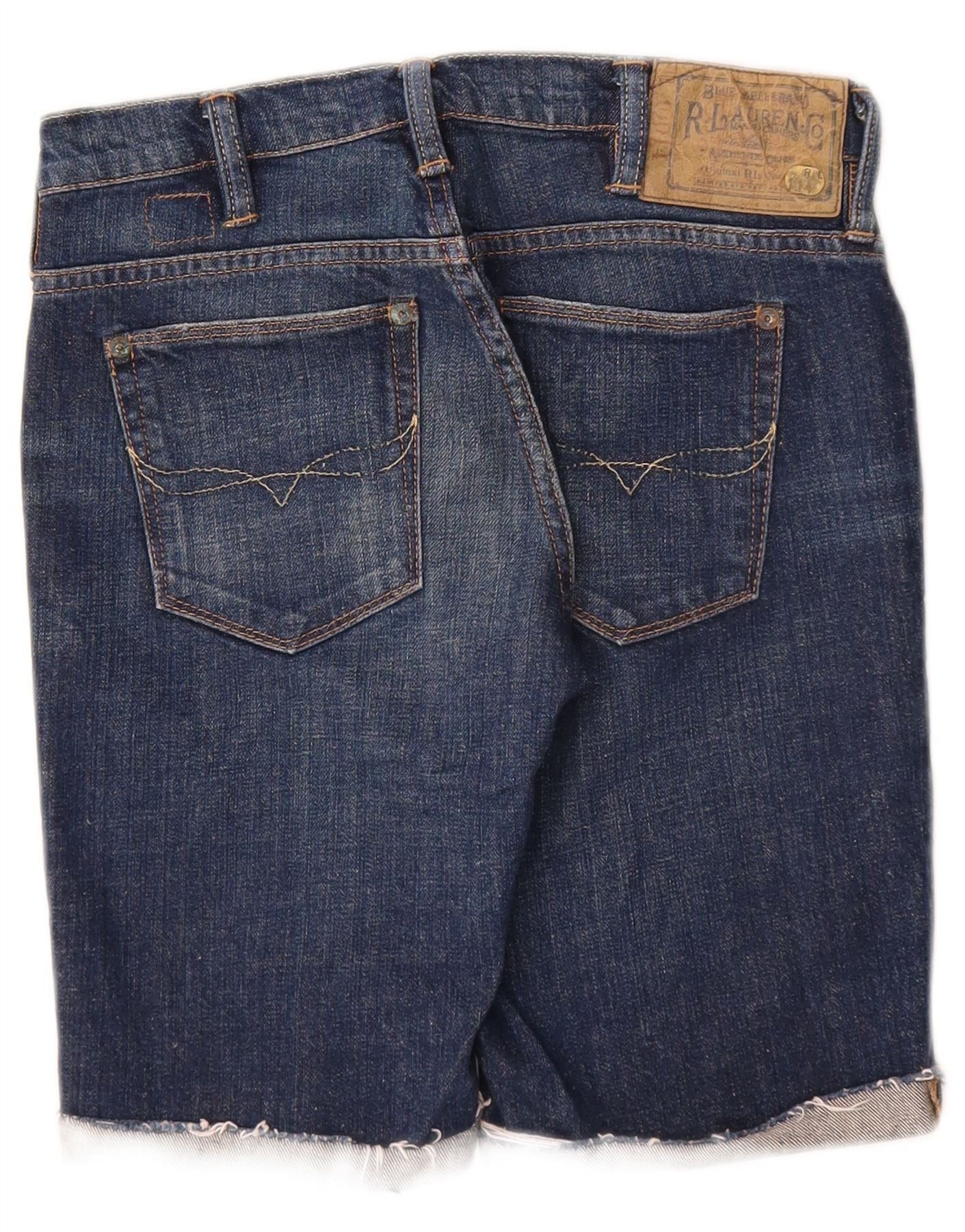 Ralph Lauren Womens Denim Shorts W26 Small Navy Blue Cotton Size 42" / US 20 - 2 Thumbnail