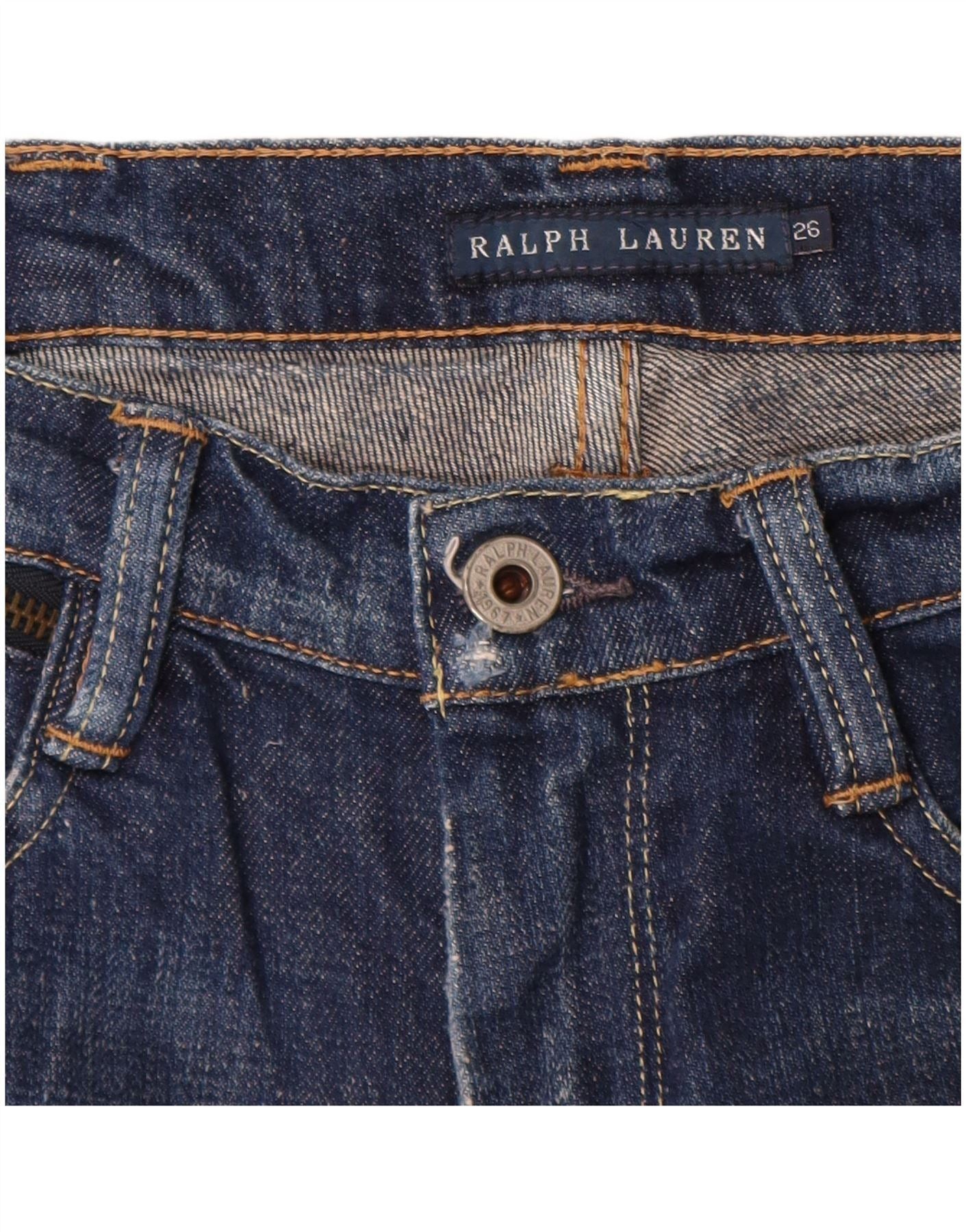 Ralph Lauren Womens Denim Shorts W26 Small Navy Blue Cotton Size 42" / US 20 - 3 Thumbnail