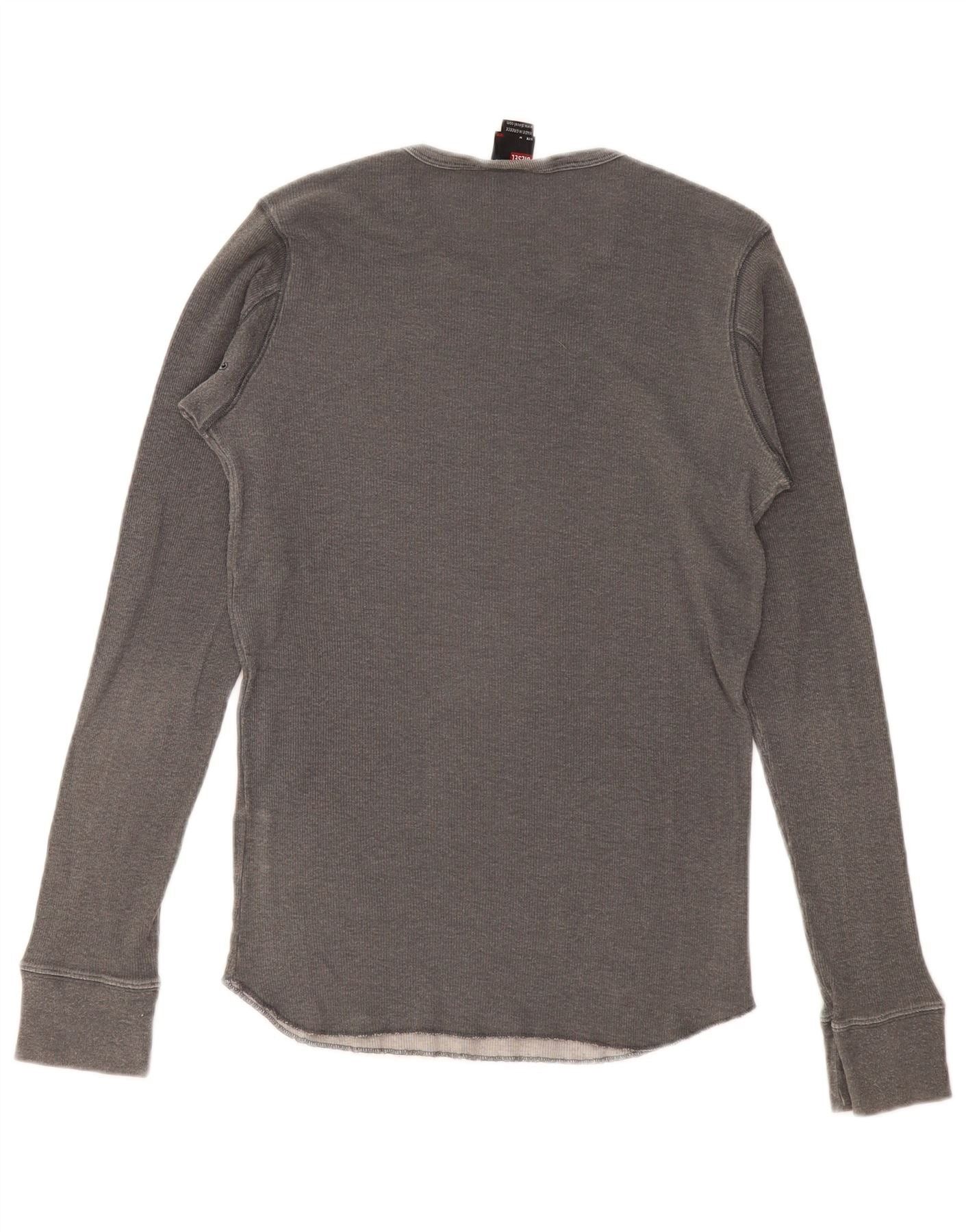 Diesel Womens Graphic Top Long Sleeve UK 12 Medium Grey Cotton Size XS / US 0-2 / IT 36-38 - 2 Thumbnail