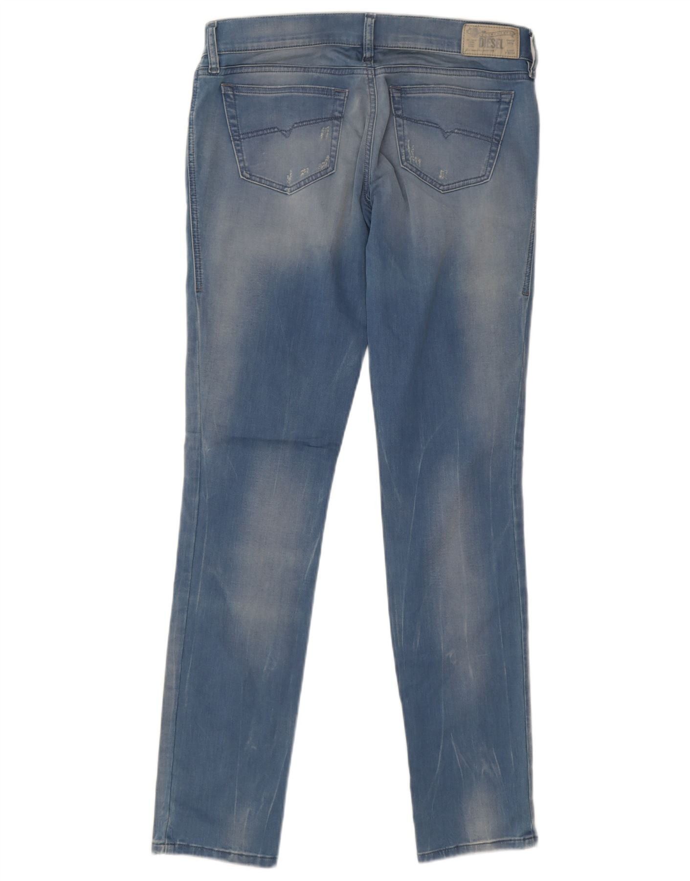 Diesel Womens Grupee Distressed Slim Jeans W28 L32 Blue Cotton Size 42" / US 20 - 2 Thumbnail