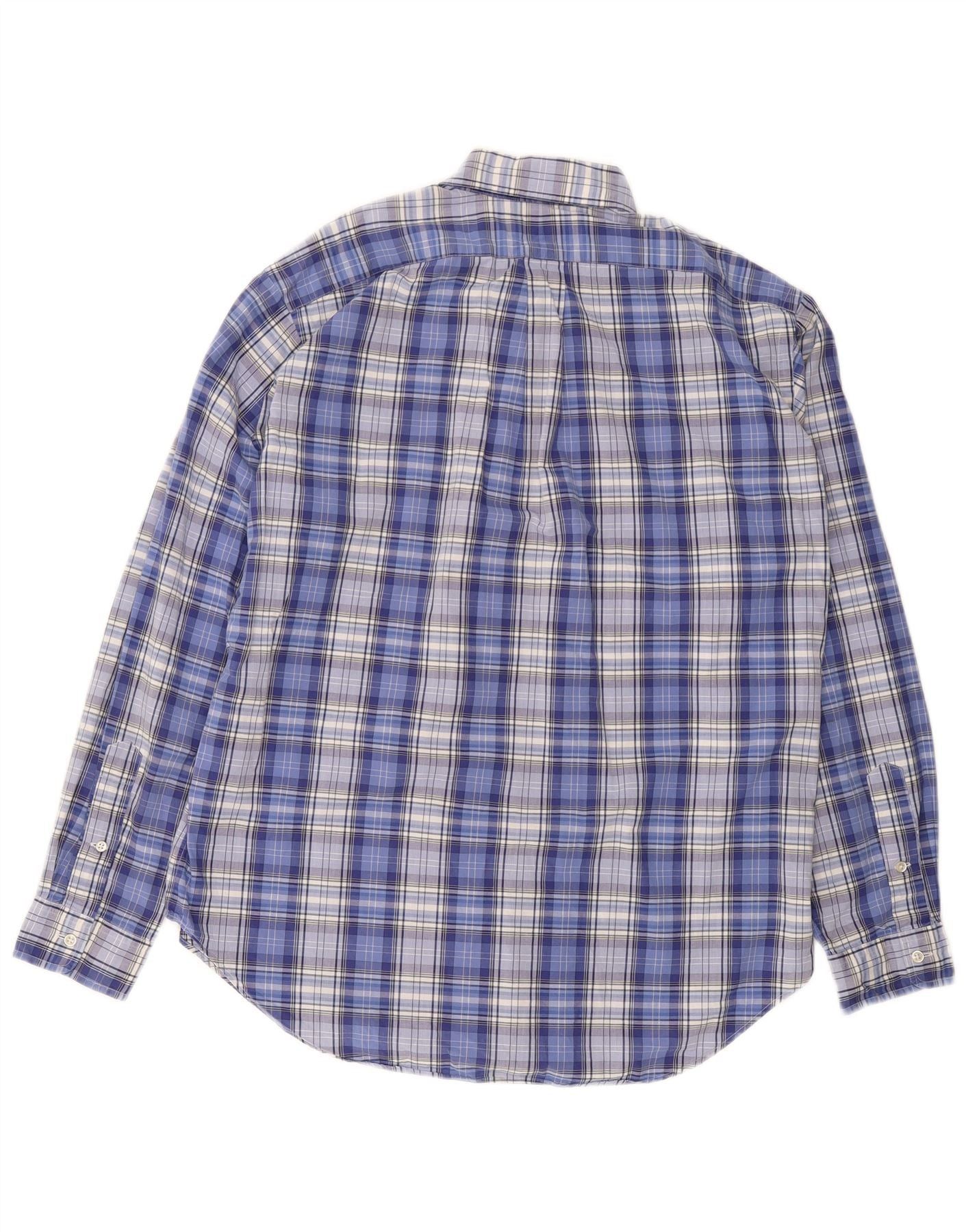 Ralph Lauren Mens Classic Fit Shirt Large Navy Blue Check Cotton Size US L / EU 52-54 / 3 - 2 Thumbnail