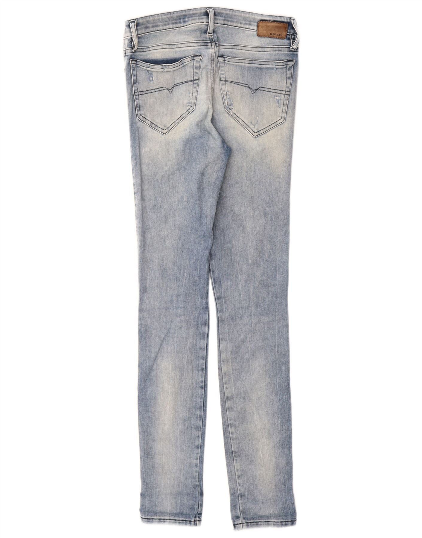 Diesel Womens Skinzee Distressed Super Slim Skinny Jeans W26 L30 Bl Size 42" / US 20 - 2 Thumbnail