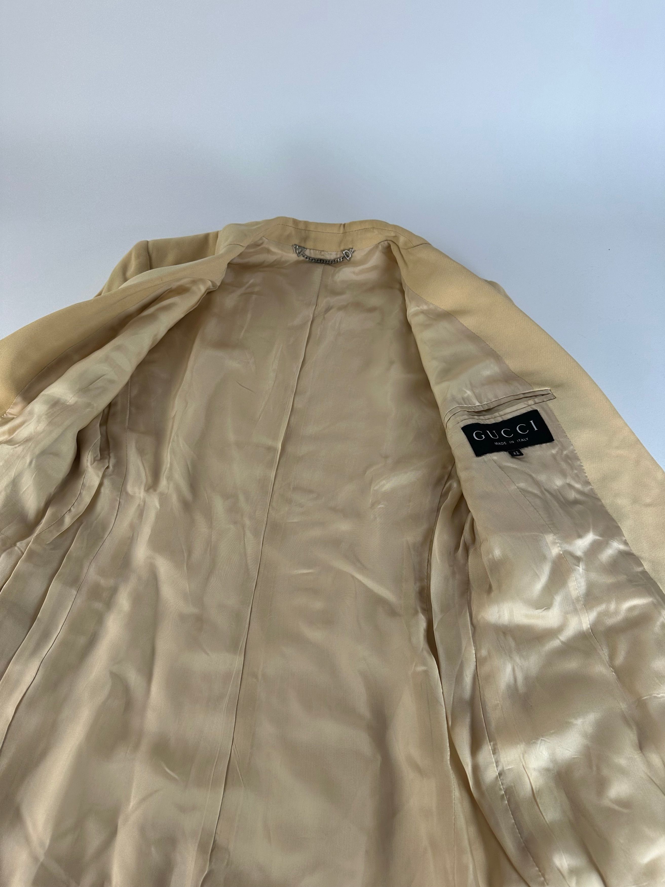 Gucci Vintage Viscose Longline Blazer Beige IT42 Size M / US 6-8 / IT 42-44 - 10 Thumbnail
