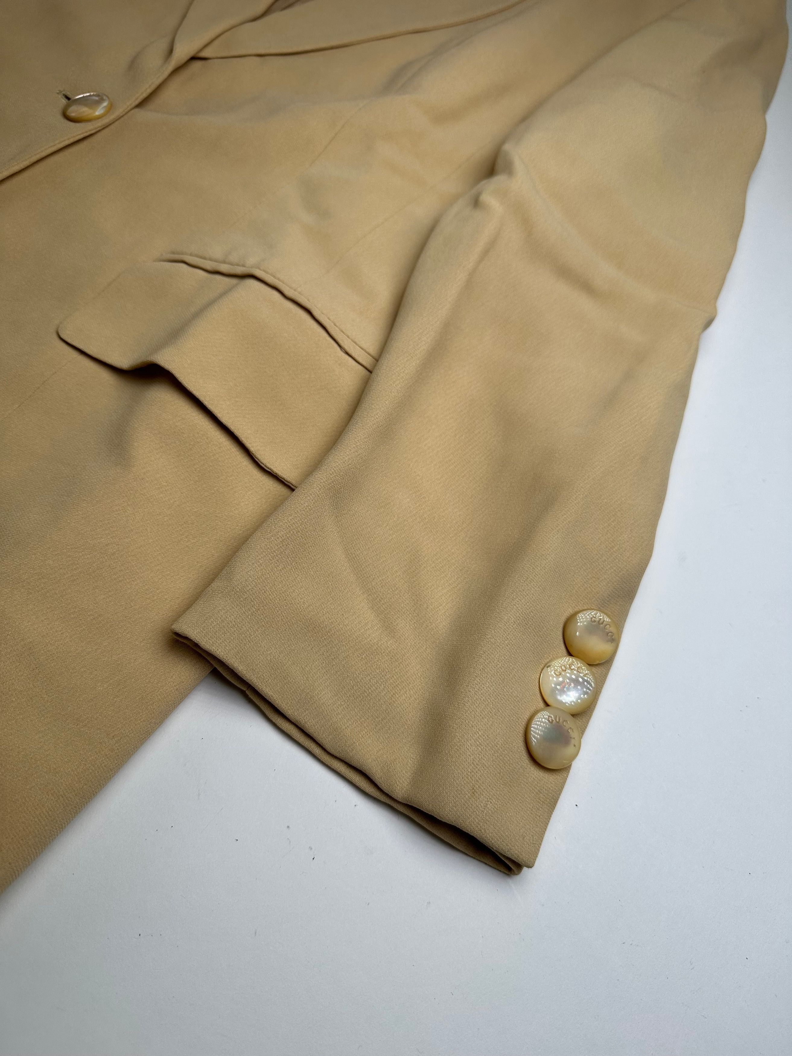 Gucci Vintage Viscose Longline Blazer Beige IT42 Size M / US 6-8 / IT 42-44 - 6 Thumbnail