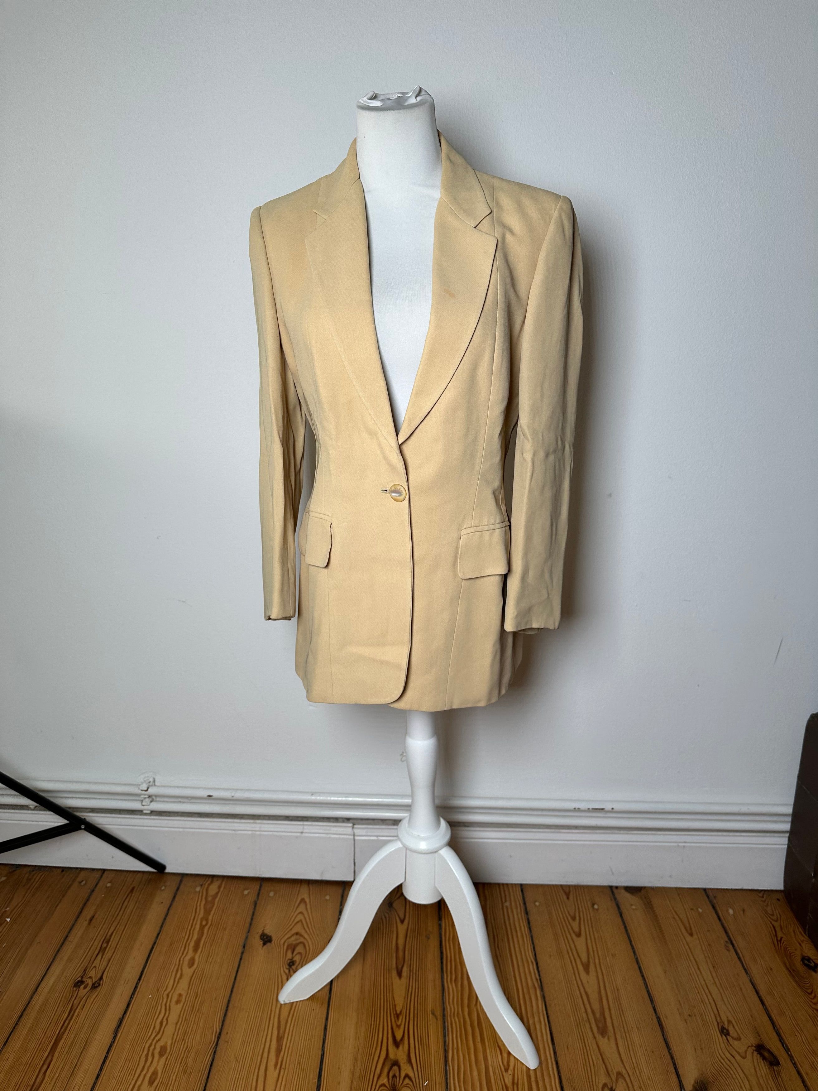 Gucci Vintage Viscose Longline Blazer Beige IT42 Size M / US 6-8 / IT 42-44 - 14 Thumbnail