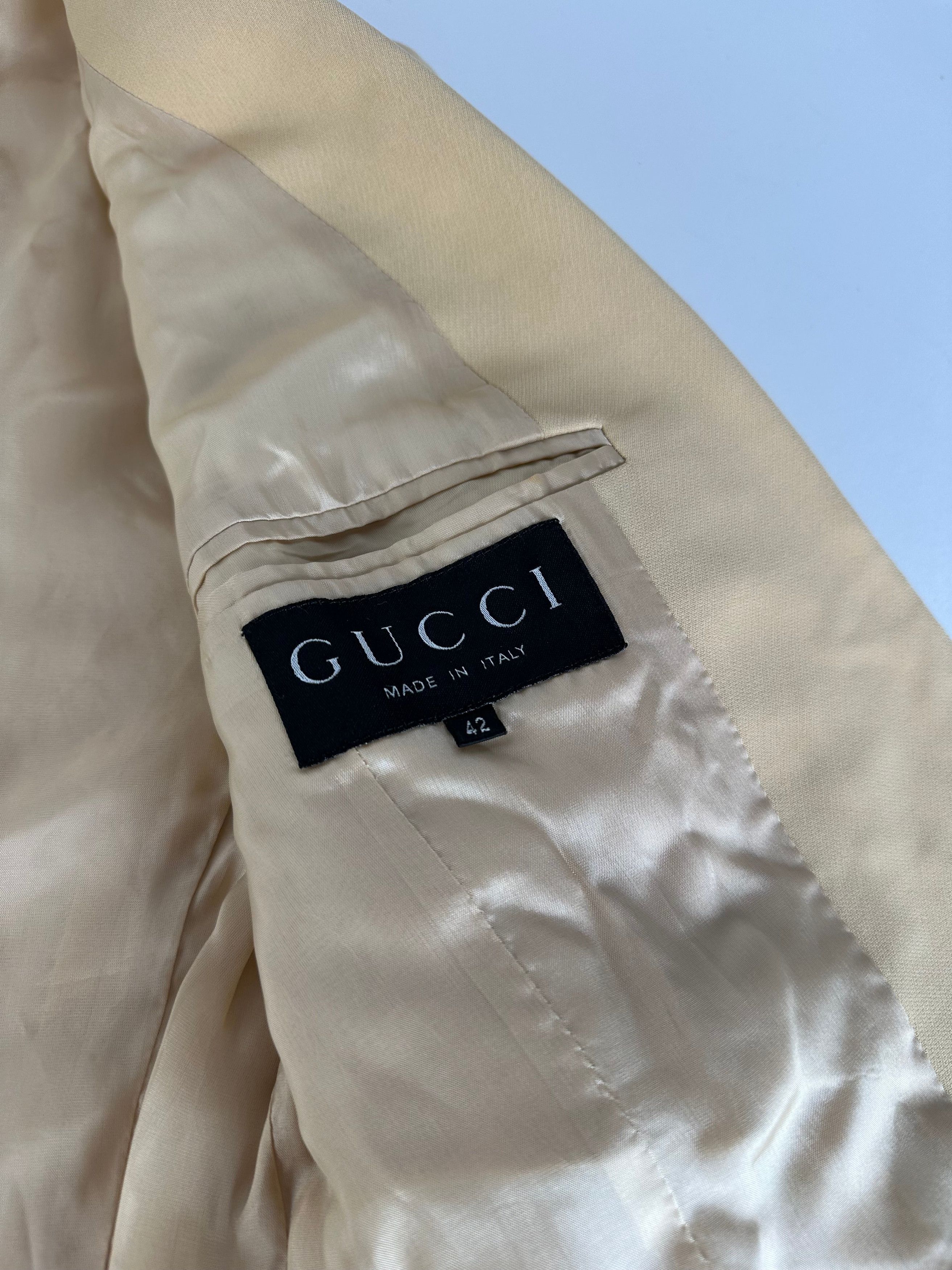 Gucci Vintage Viscose Longline Blazer Beige IT42 Size M / US 6-8 / IT 42-44 - 11 Thumbnail