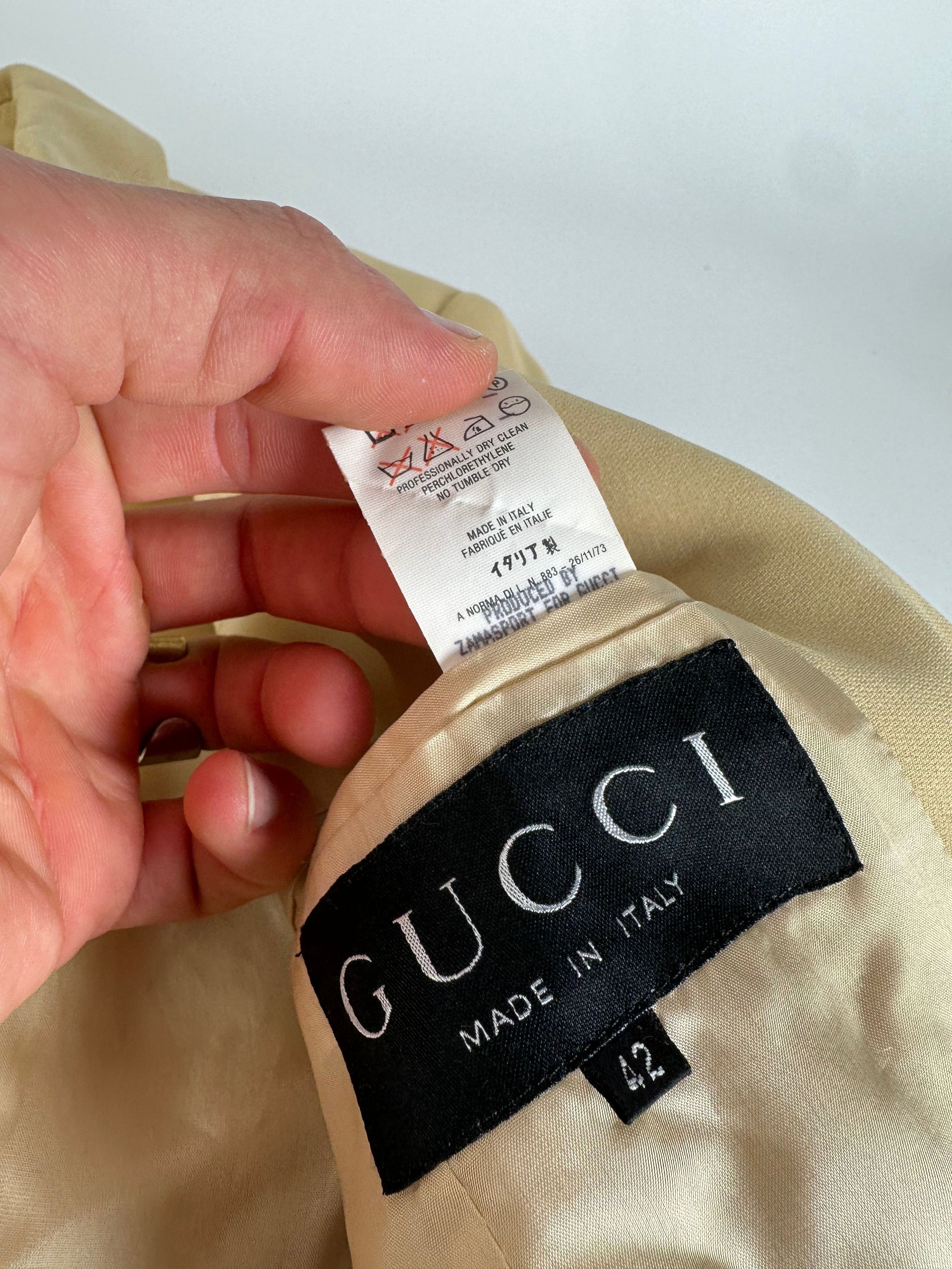 Gucci Vintage Viscose Longline Blazer Beige IT42 Size M / US 6-8 / IT 42-44 - 13 Thumbnail