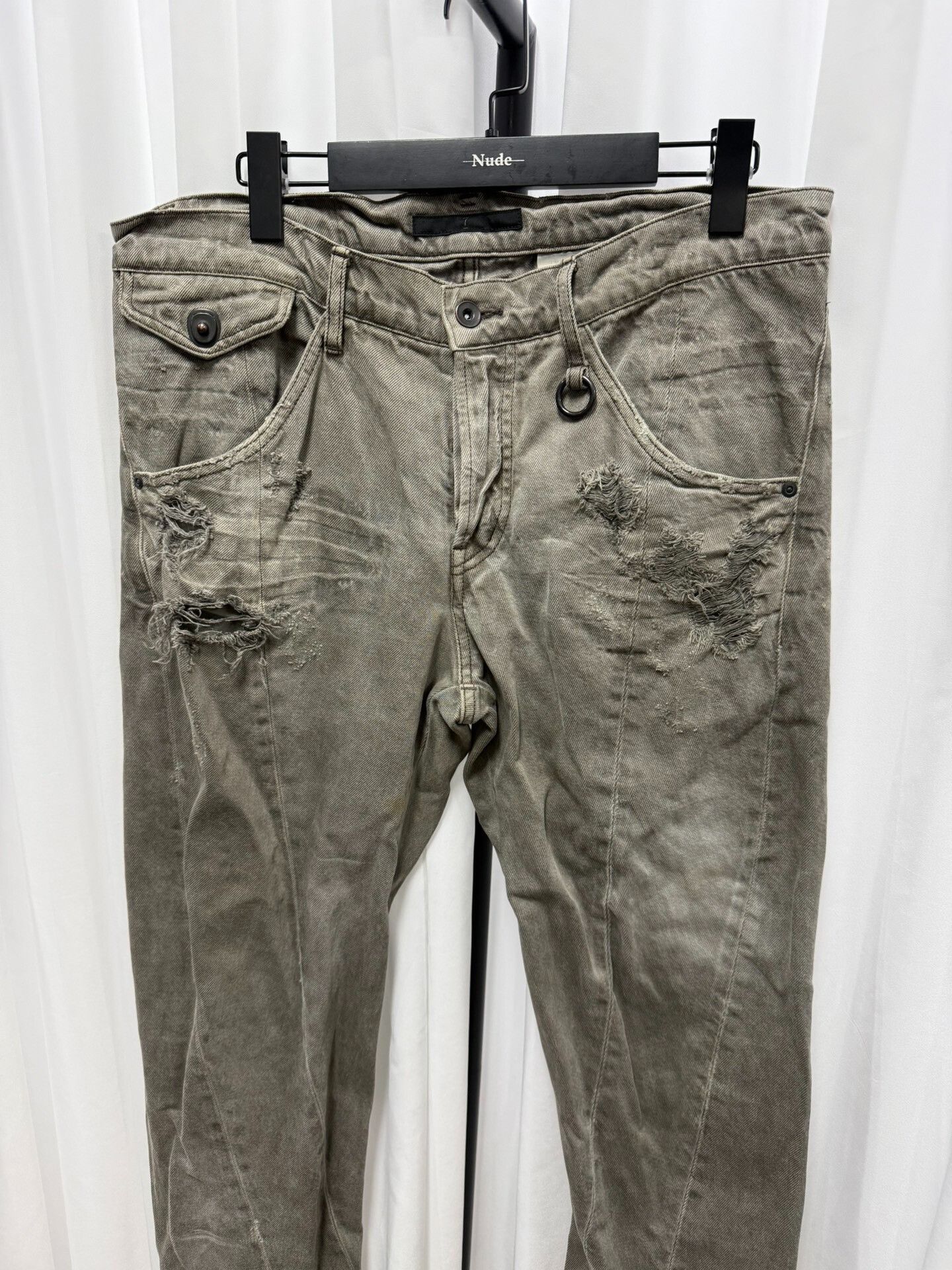 Julius Julius 7 10SS Distressed Mud-Dye Slim Pants Size US 26 / EU 42 - 2 Thumbnail