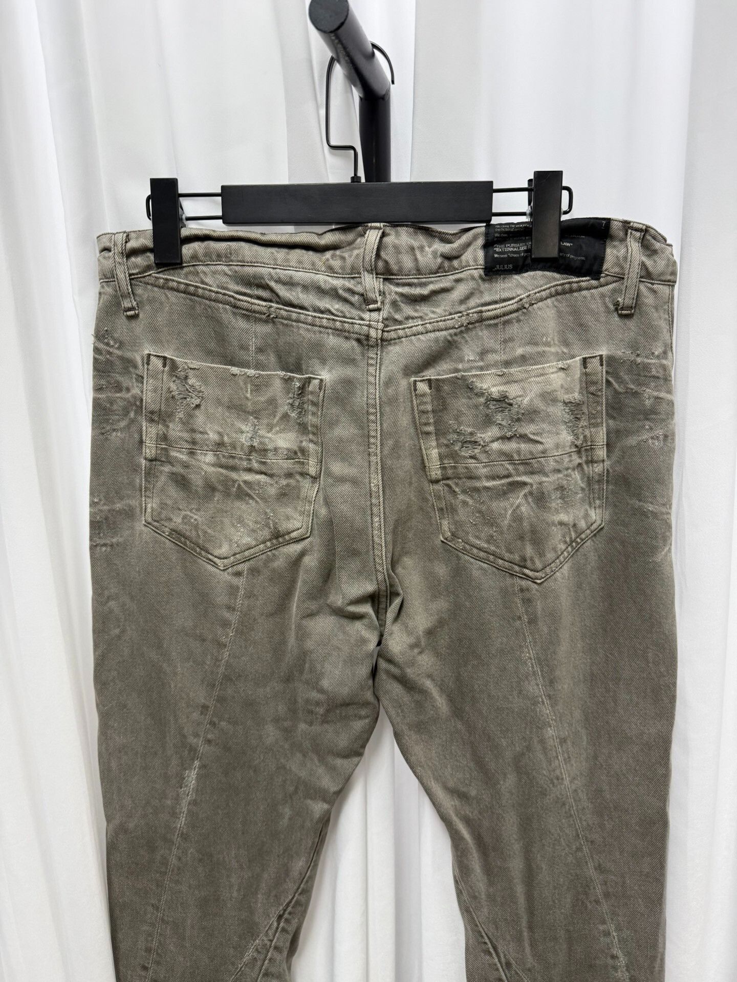 Julius Julius 7 10SS Distressed Mud-Dye Slim Pants Size US 26 / EU 42 - 6 Thumbnail