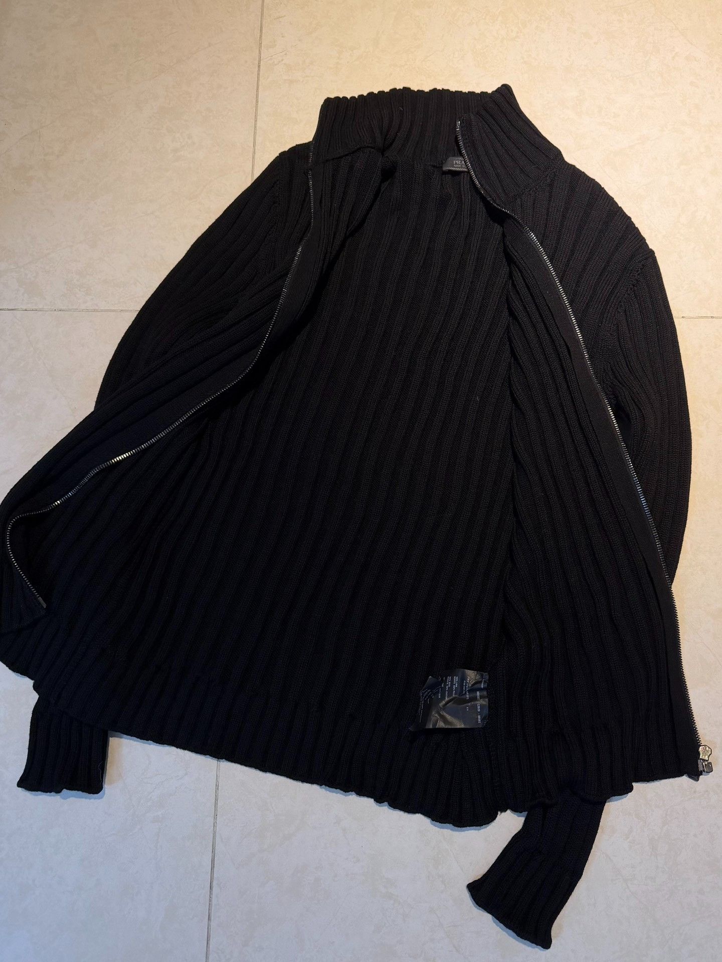 Prada PRADA Ribbed High Neck Zip Wool Jacket Size US M / EU 48-50 / 2 - 3 Thumbnail