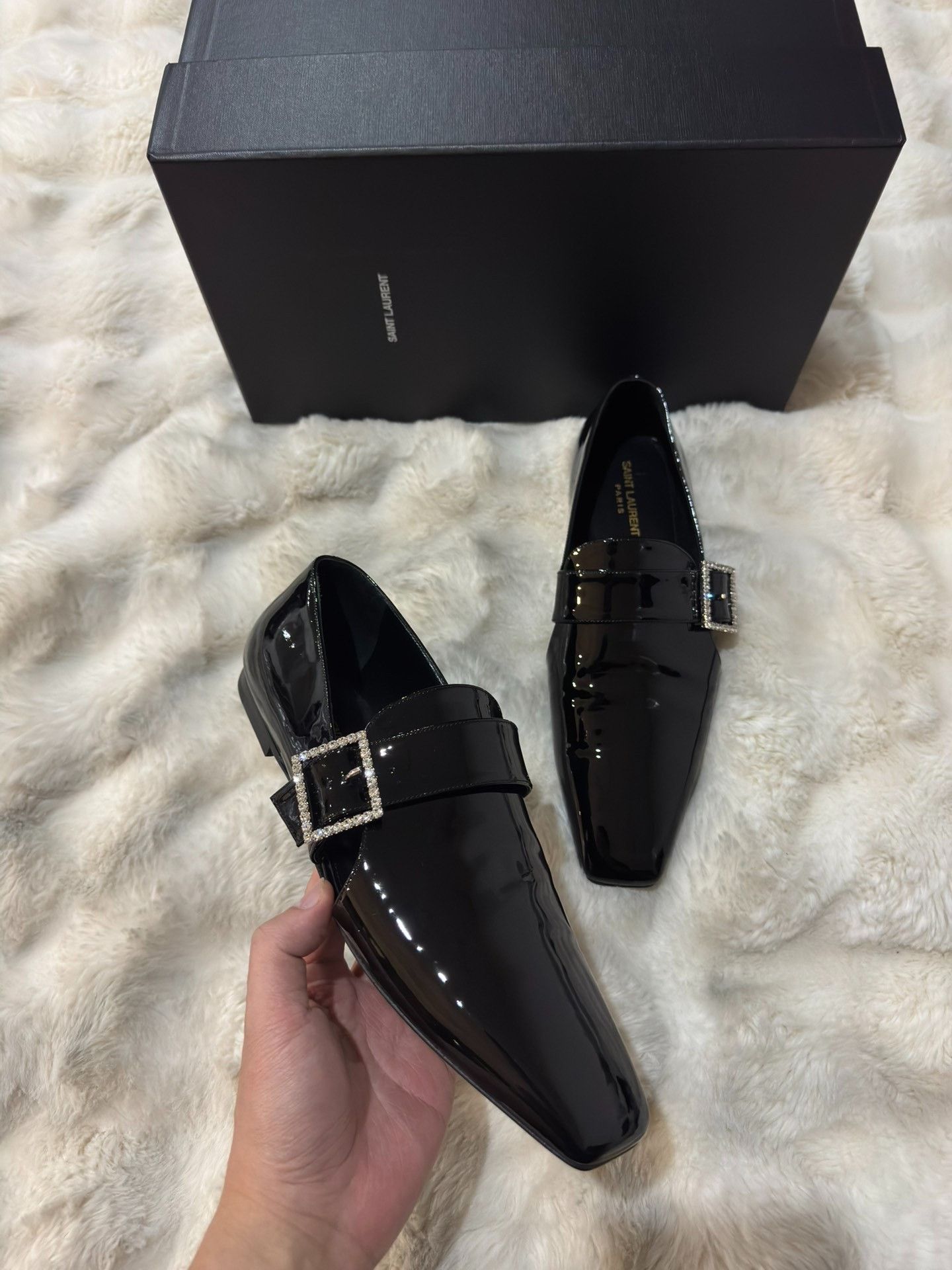 Saint Laurent Paris Saint Laurent SLP Square Buckle Loafers Size US 9 / EU 42 - 3 Thumbnail