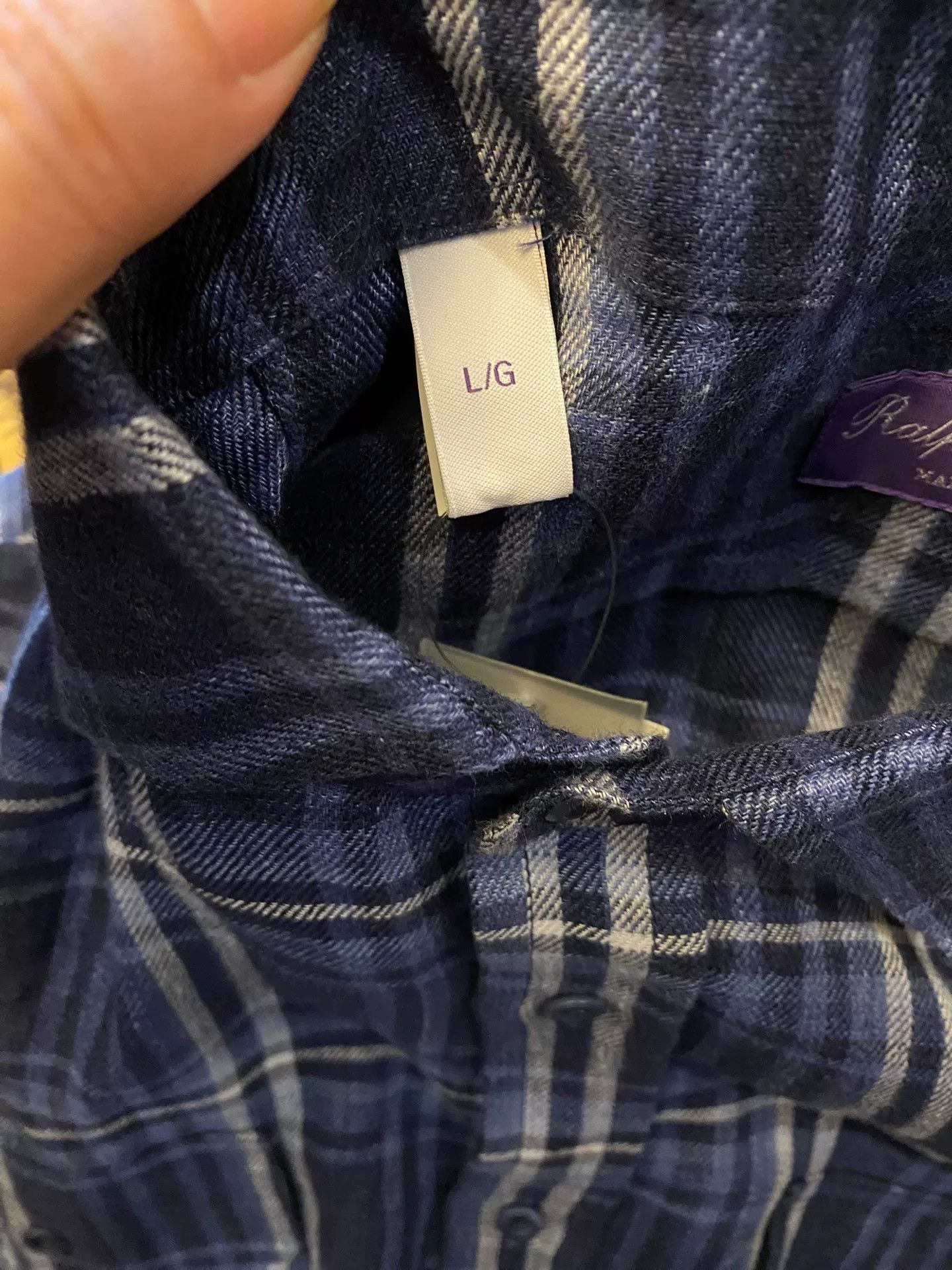 Ralph Lauren Purple Label Ralph Lauren Purple Label Linen Plaid Shirt Size US L / EU 52-54 / 3 - 5 Thumbnail