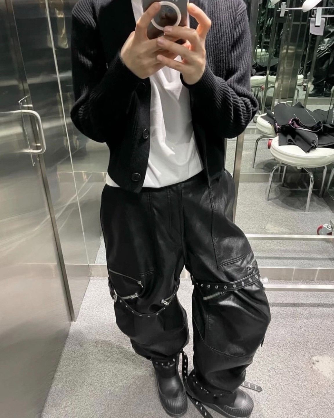 WE11DONE WE11DONE SS23 Black Leather Pants Size US 34 / EU 50 - 5 Thumbnail
